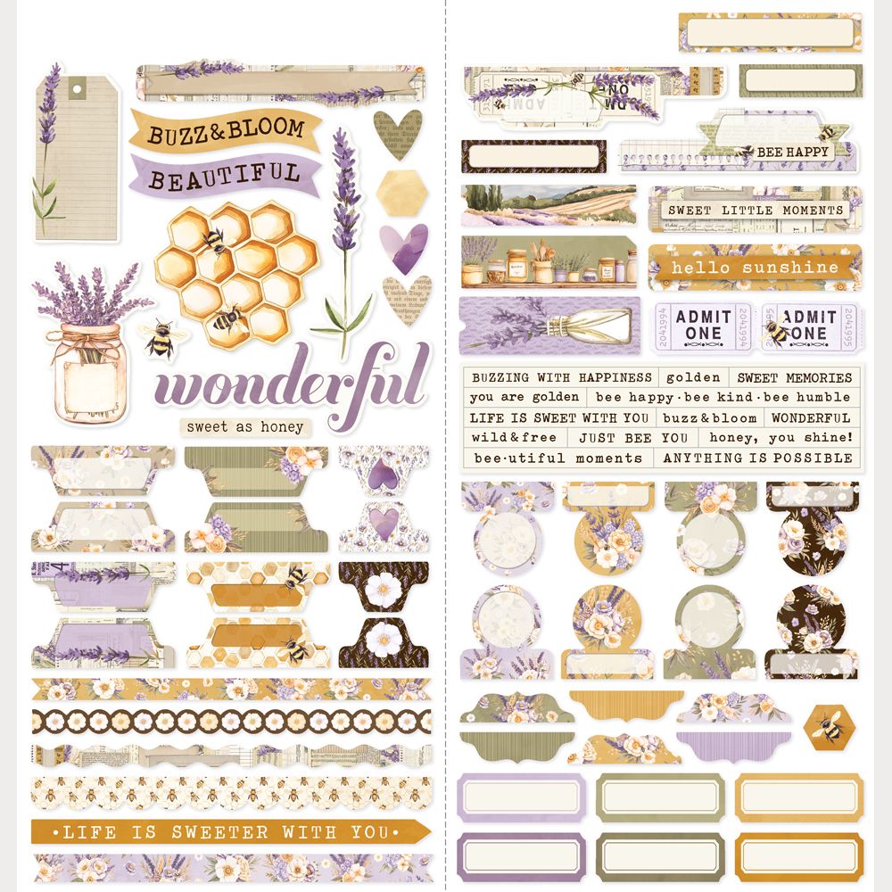 Simple Stories - Lavender Fields - Cardstock Stickers - Basics - 12 x 12"