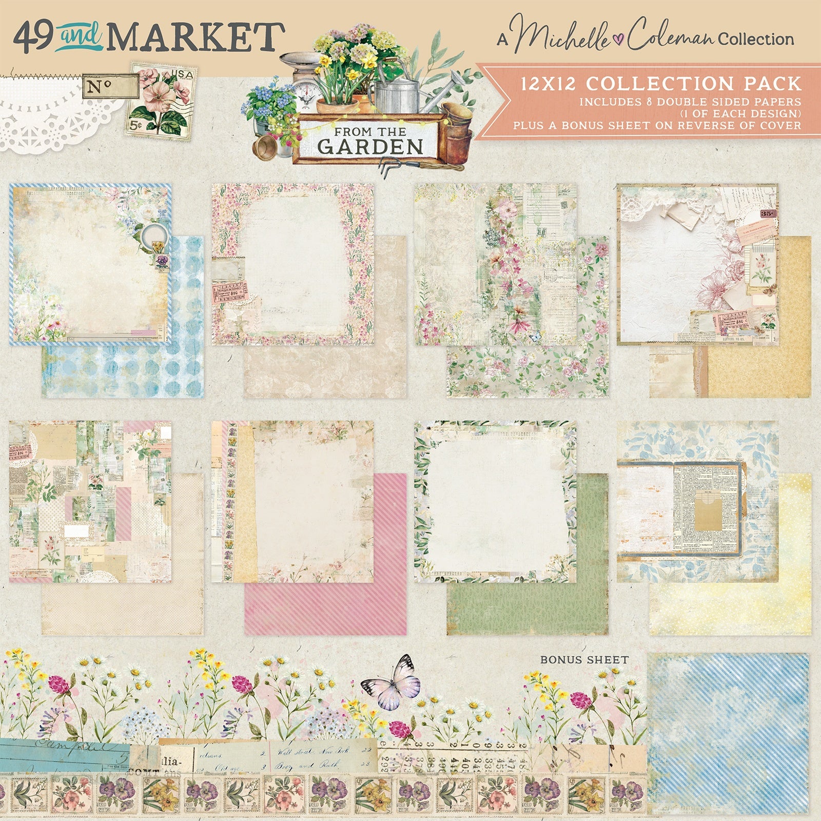 49 and Market - From the Garden - Collection Pack 12 x 12"