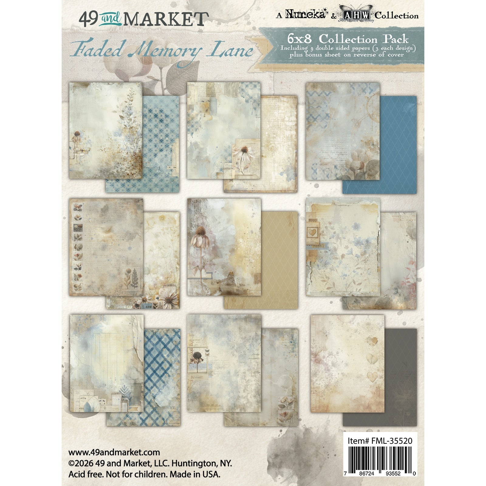 49 and Market - Faded Memory Lane - Collection pack - 6 x 8"