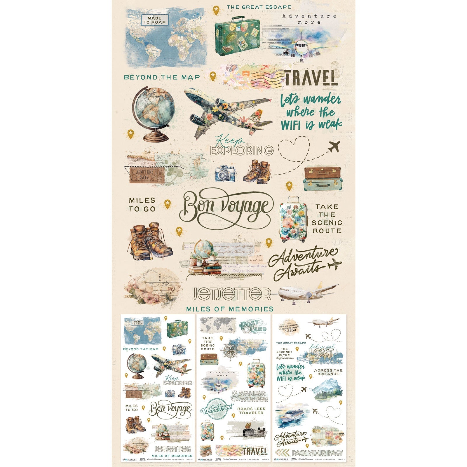 49 and Market - Travel Diaries - Rub ons - Blendable