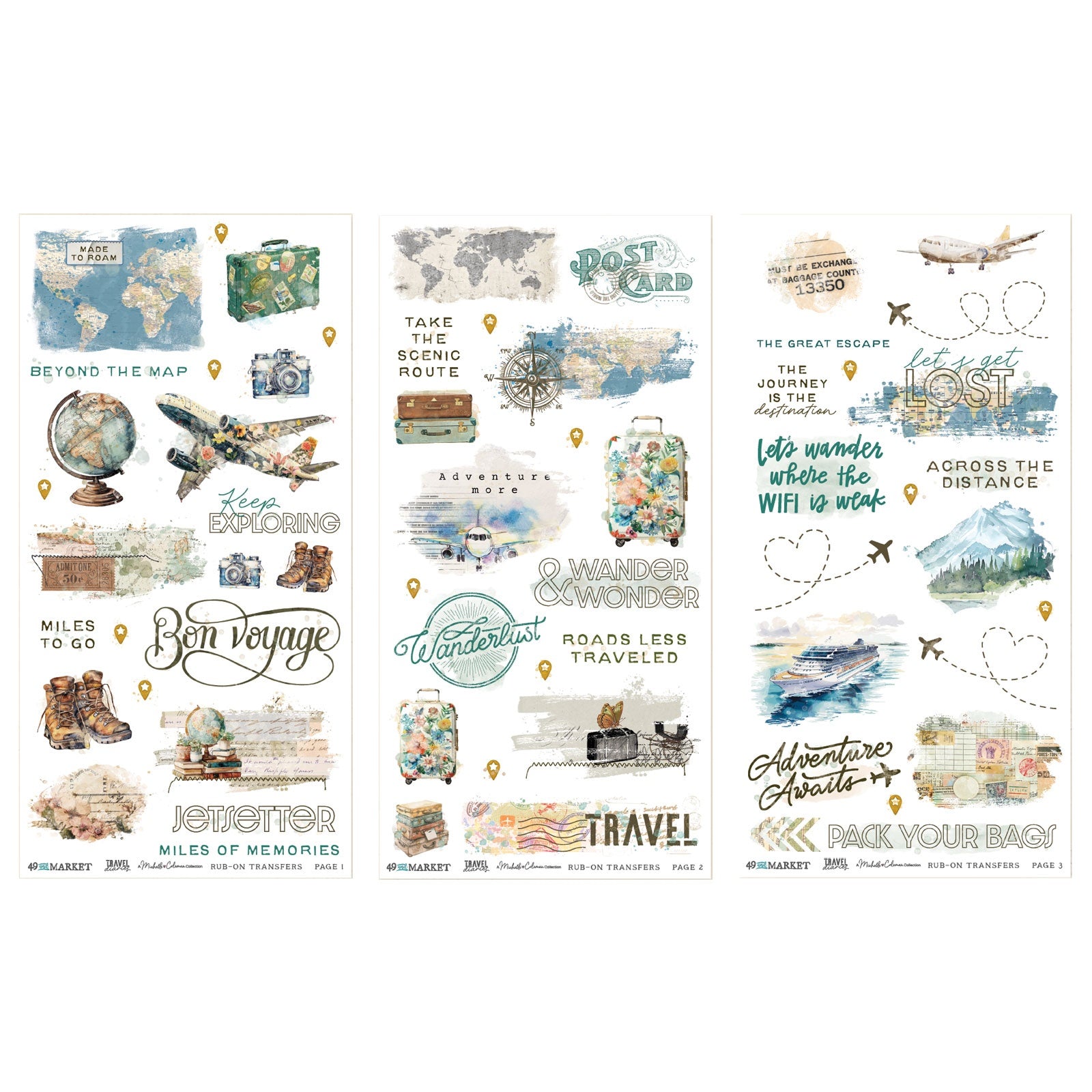 49 and Market - Travel Diaries - Rub ons - Blendable