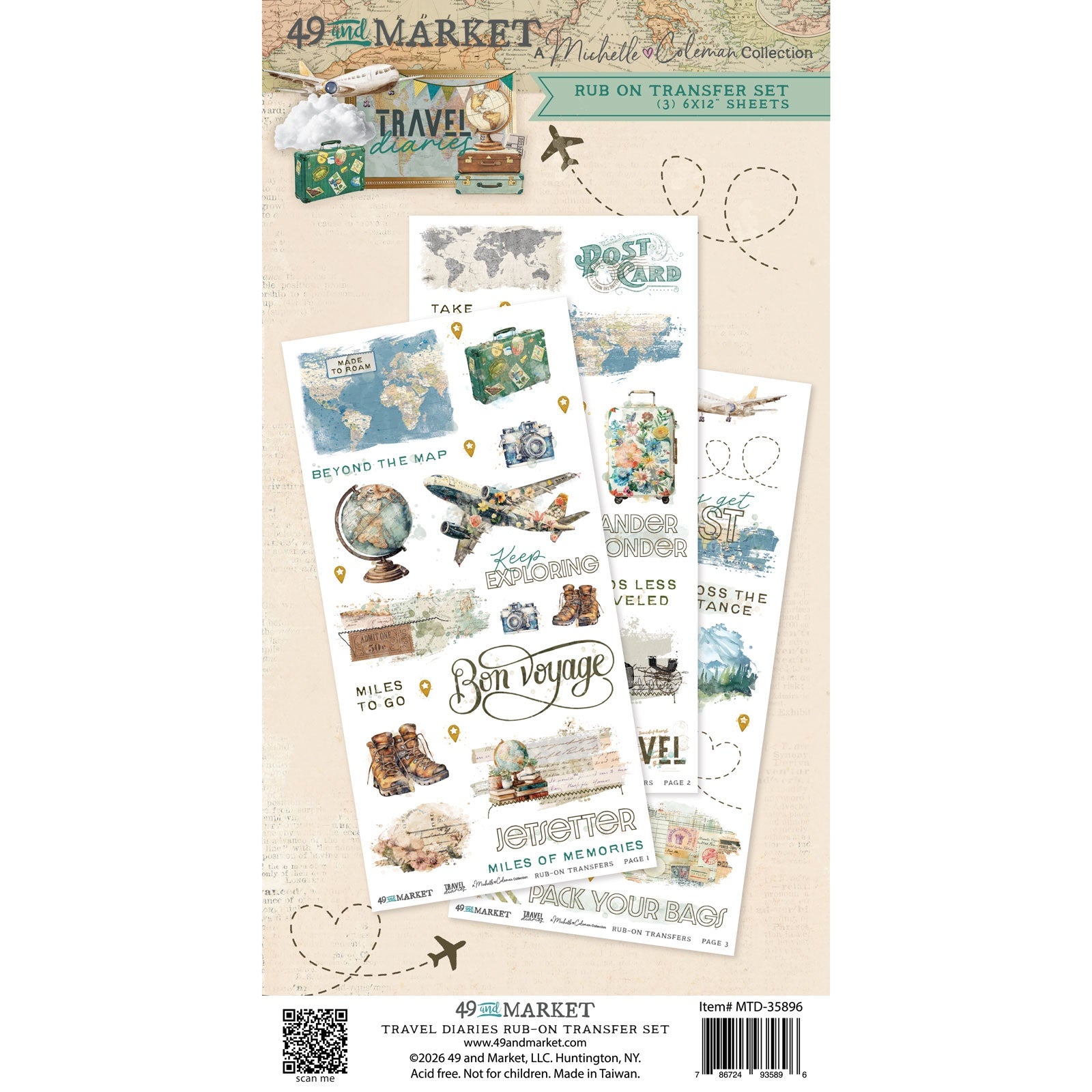 49 and Market - Travel Diaries - Rub ons - Blendable
