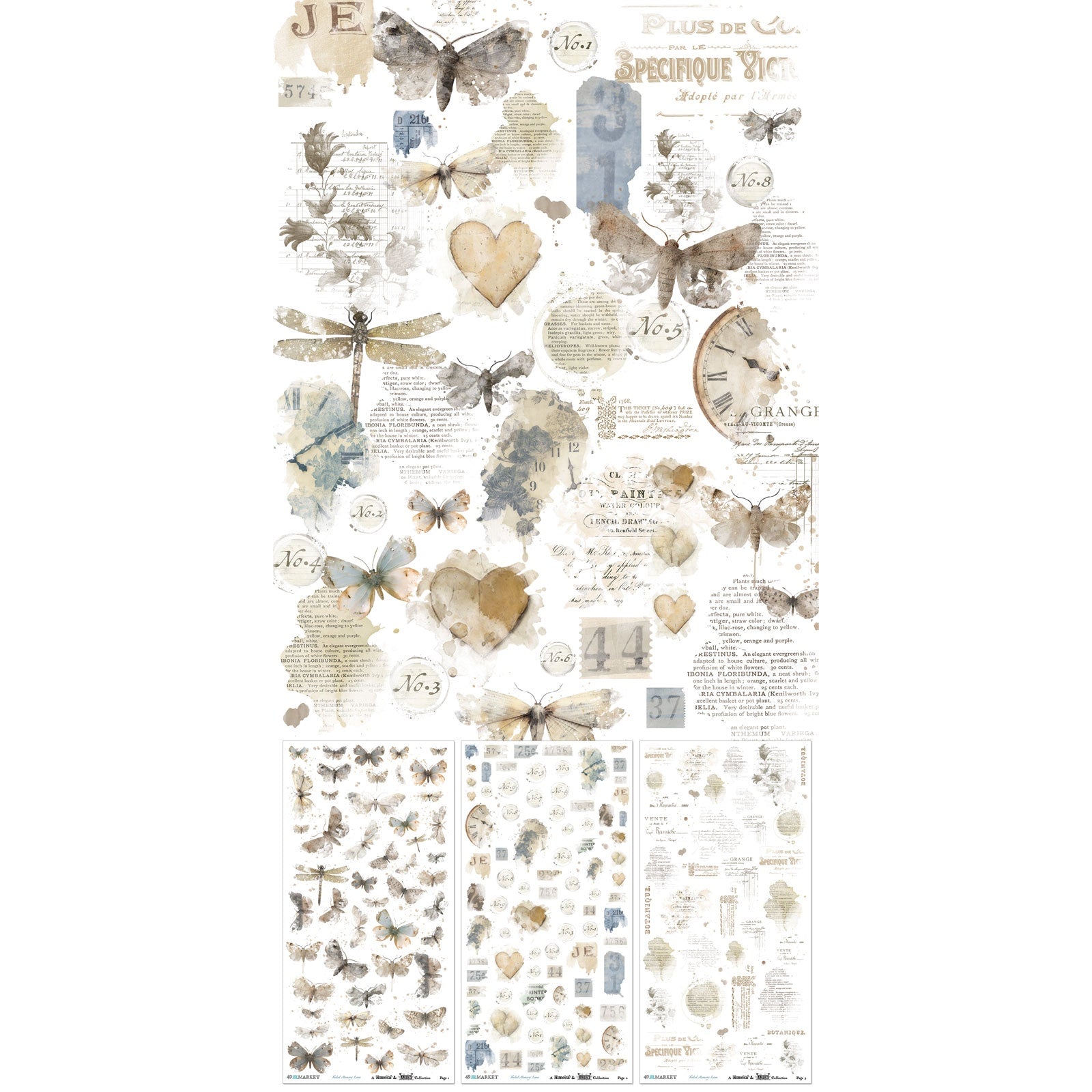 49 and Market - Faded Memory Lane - Rub ons - Blendable