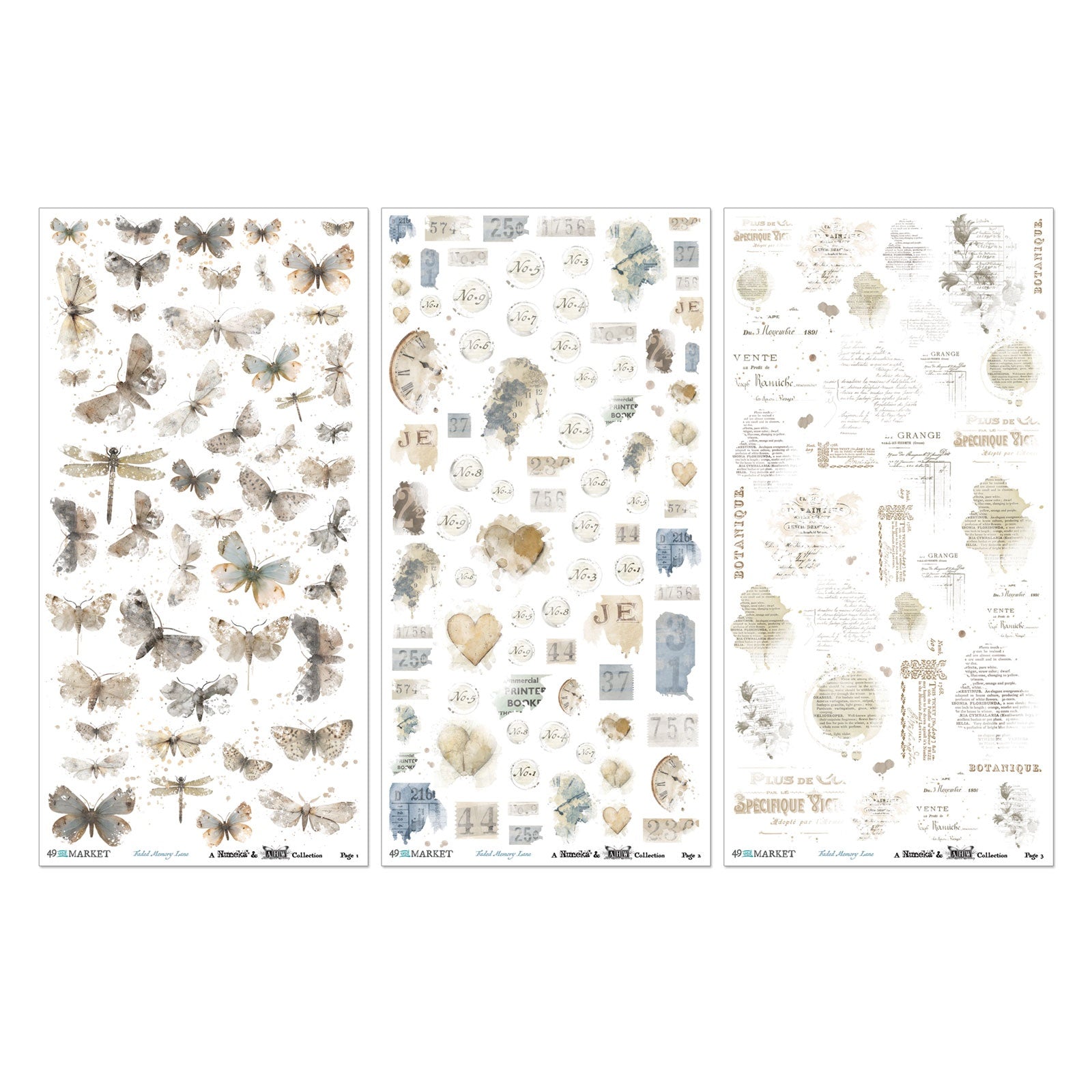 49 and Market - Faded Memory Lane - Rub ons - Blendable