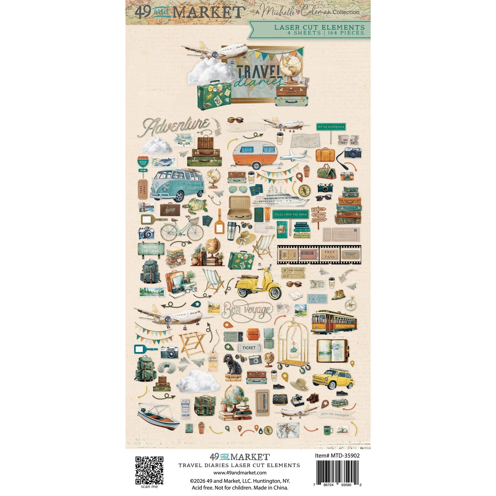 49 and Market - Travel Diaries - Laser Cut - Elements