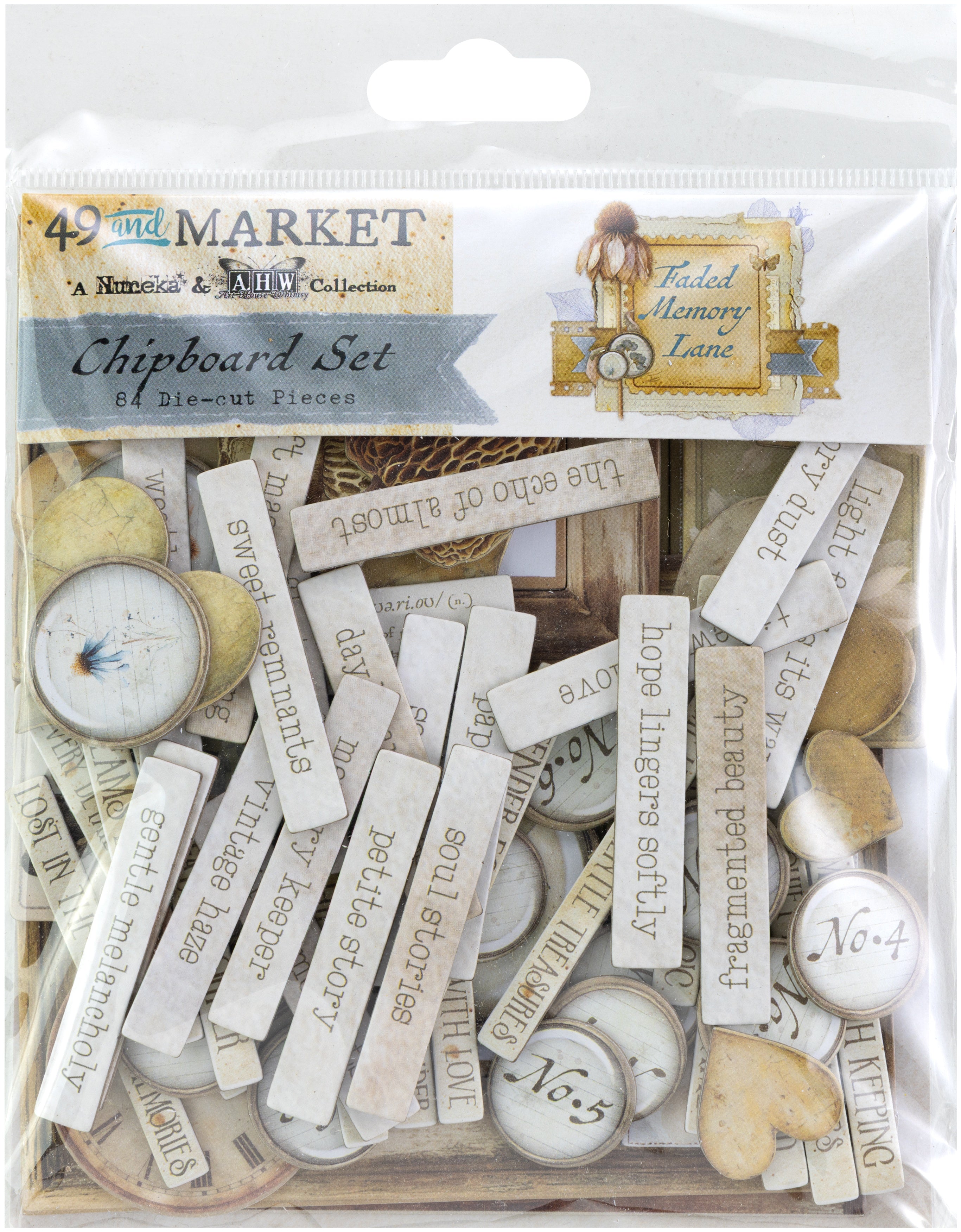 49 and Market - Faded Memory Lane - Chipboard Set