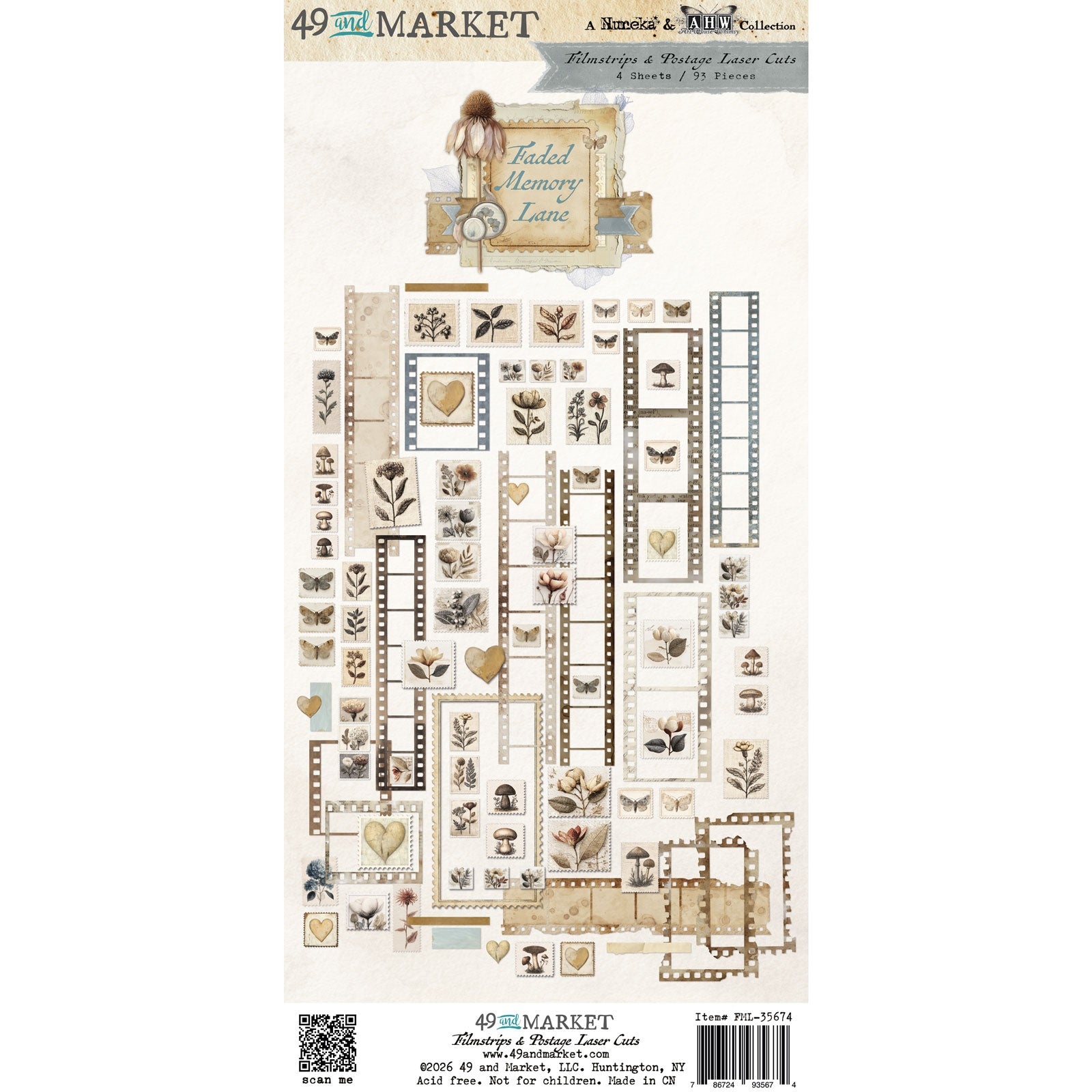 49 and Market - Faded Memory Lane - Laser Cut - Filmstrips & Postage