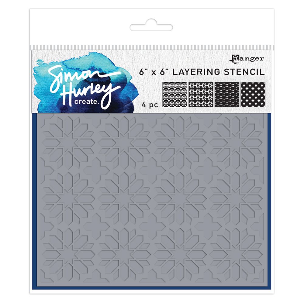 Simon Hurley Create - Layering Stencil 6"X6" - Star Tile