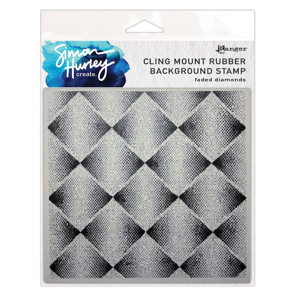 Simon Hurley - Cling Rubber Stamp - Faded Diamonds