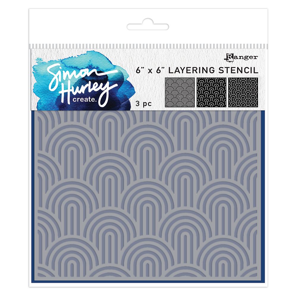 Simon Hurley Create - Layering Stencil 6"X6" - Happy Arches