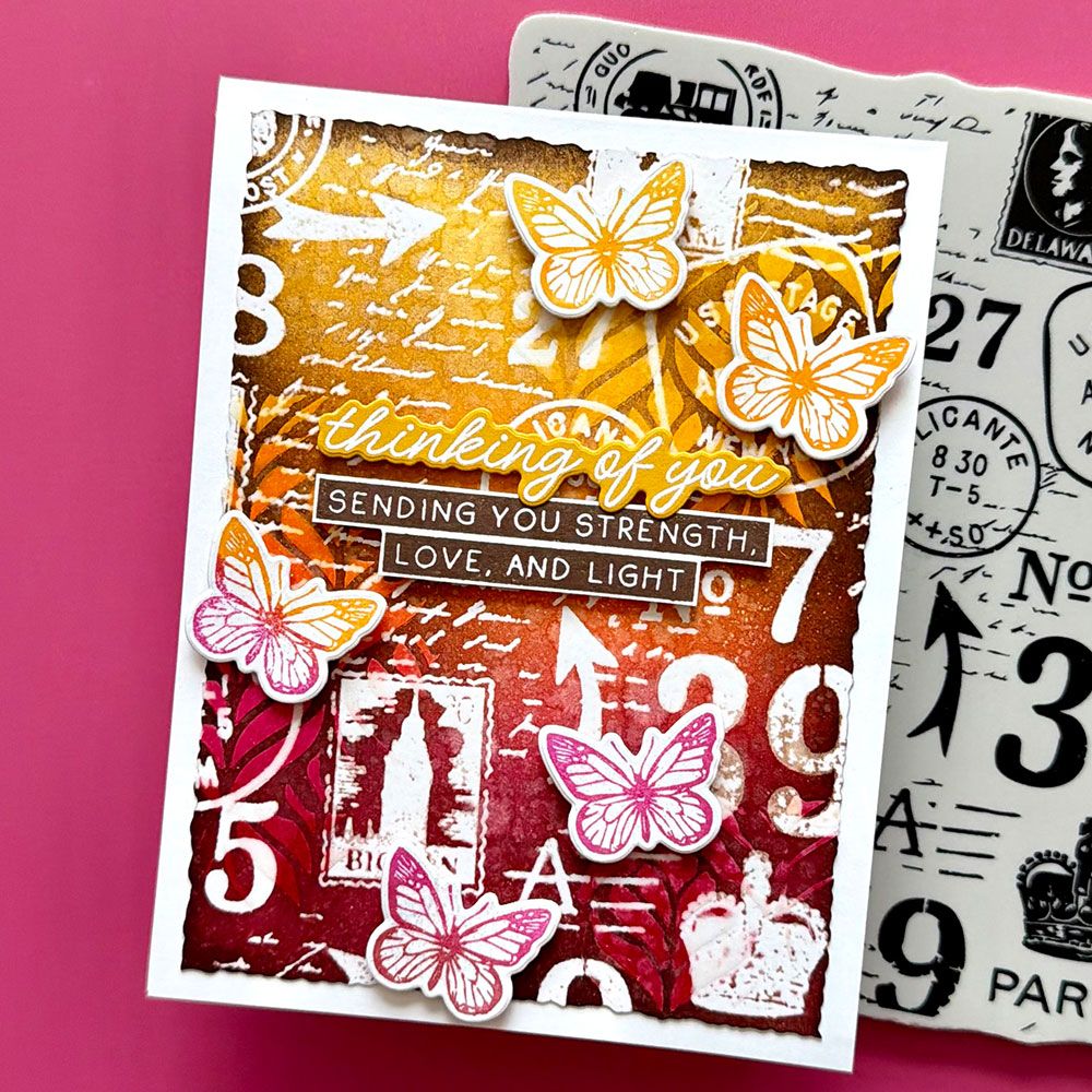 Simon Hurley - Cling Rubber Stamp - Postal Collage