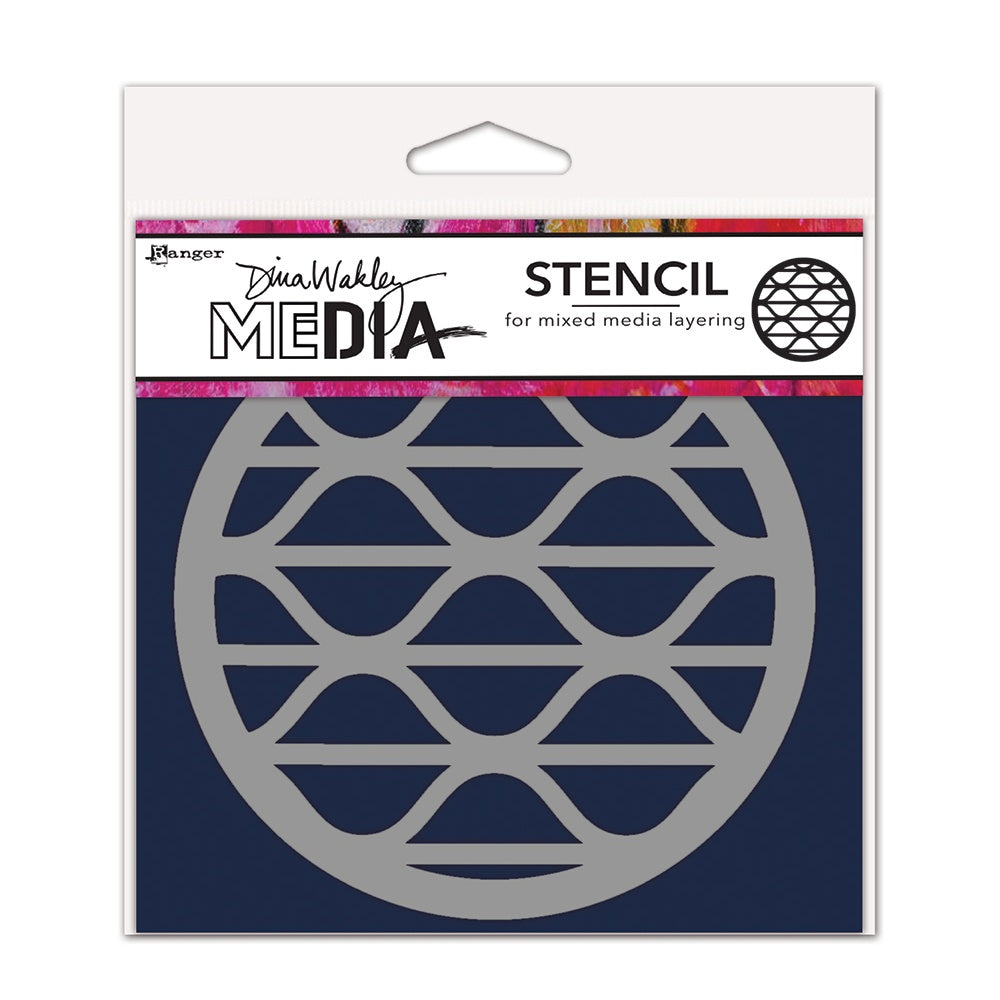 Dina Wakley Media - Stencil - Coaster - Groovy