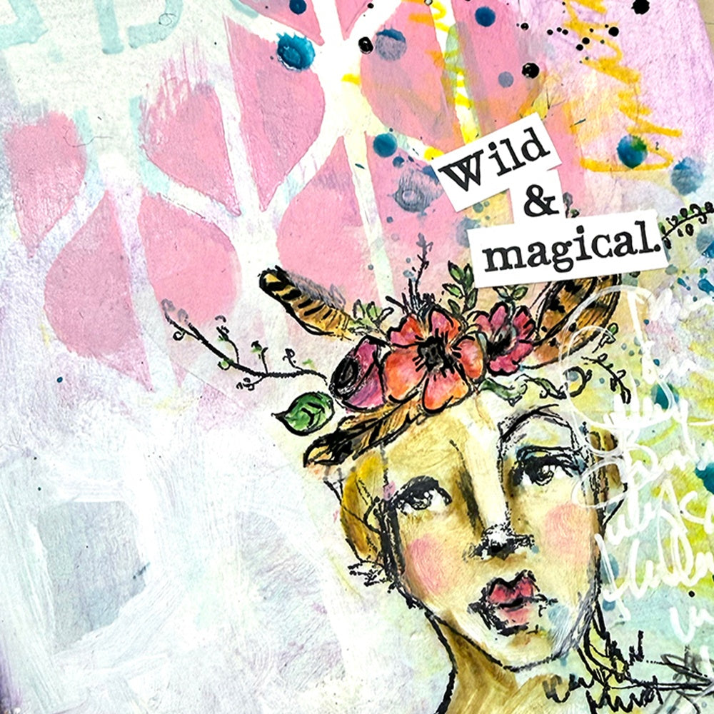 Dina Wakley Media - Stencil - Coaster - Groovy