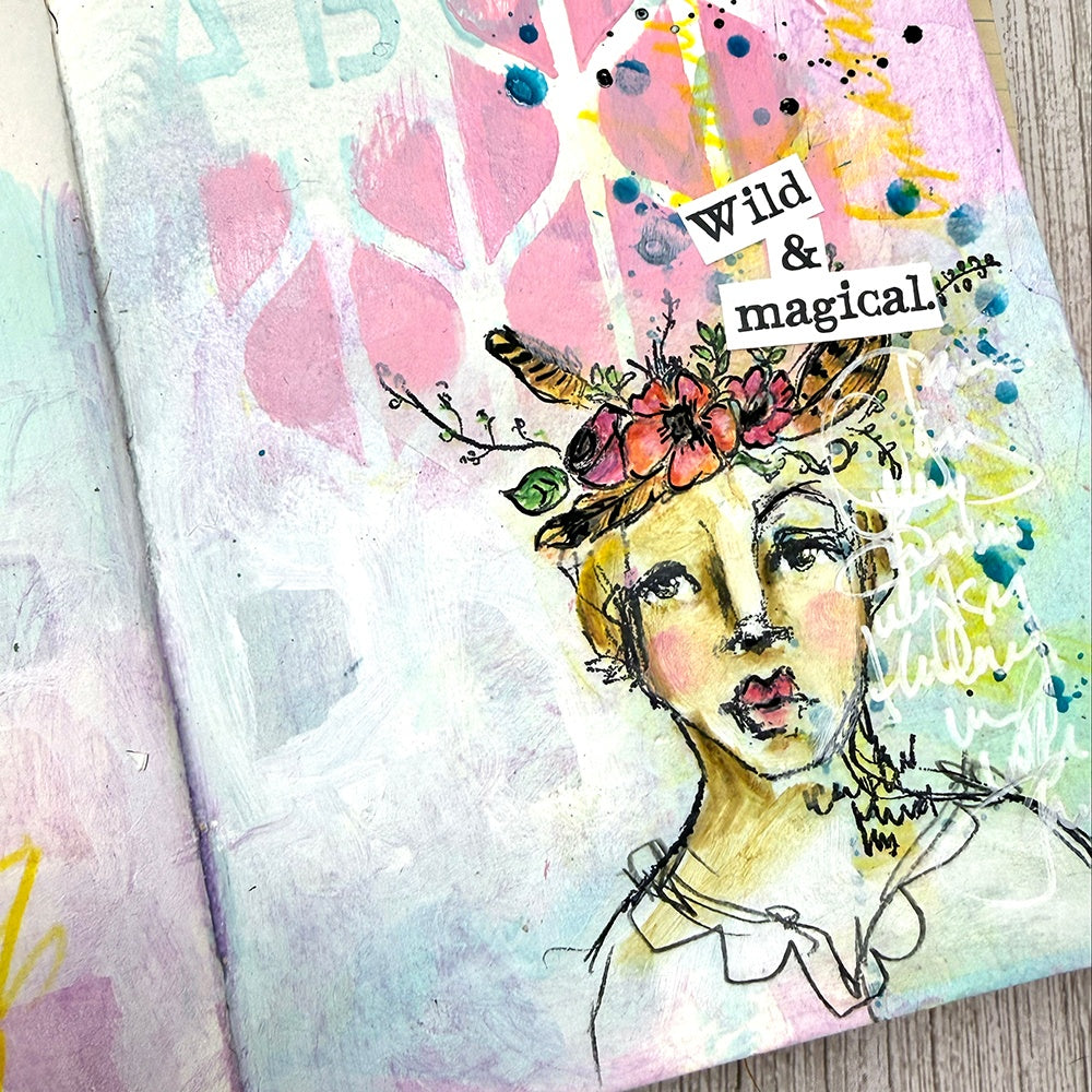 Dina Wakley Media - Stamps - Flower Crowns
