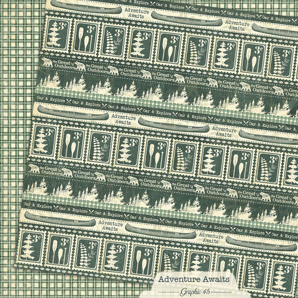 Graphic 45 - Adventure Awaits - Borders - 12 x 12"
