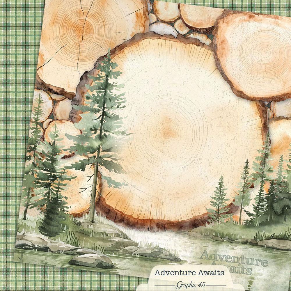 Graphic 45 - Adventure Awaits - Woodland Layout - 12 x 12"