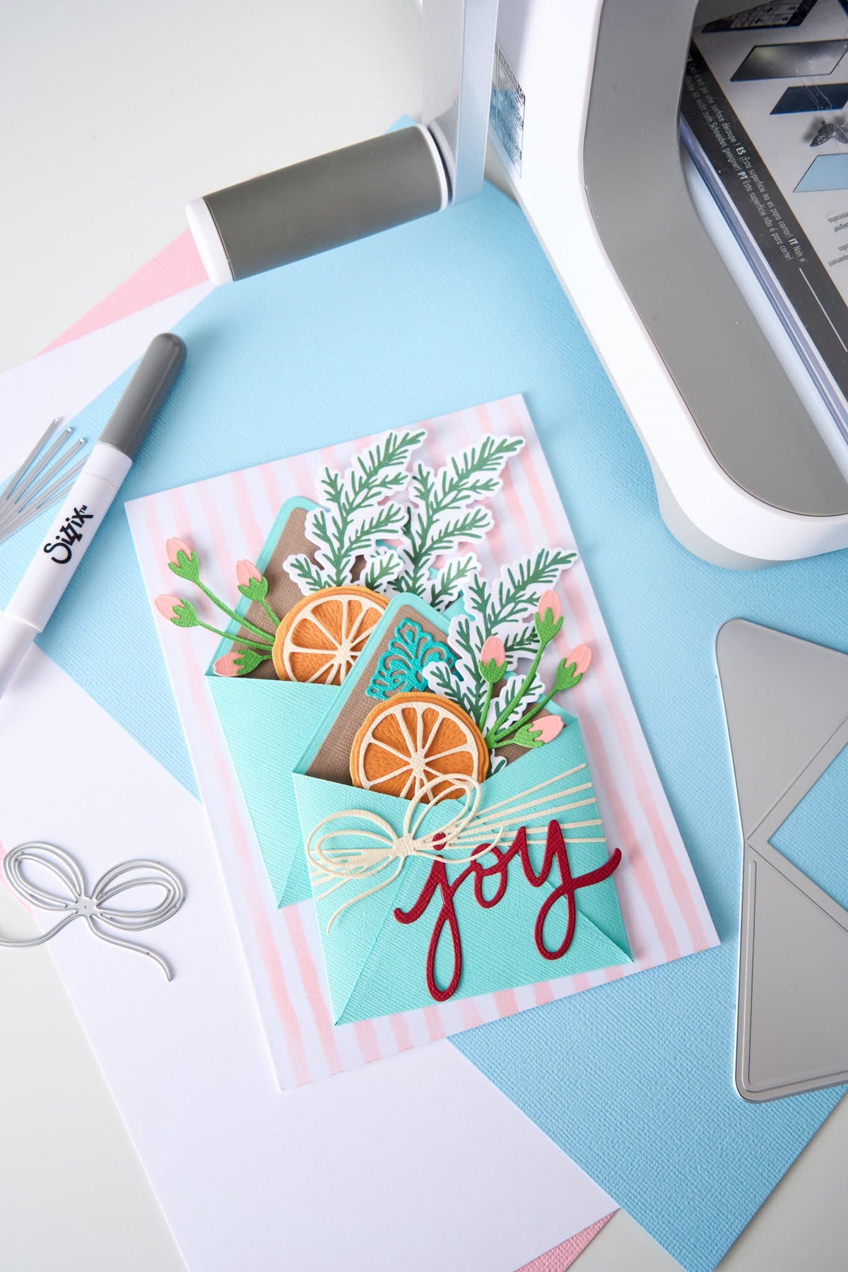 Sizzix - Vicky Boutin - Framelits dies & Clear stamps - Winter Greenery