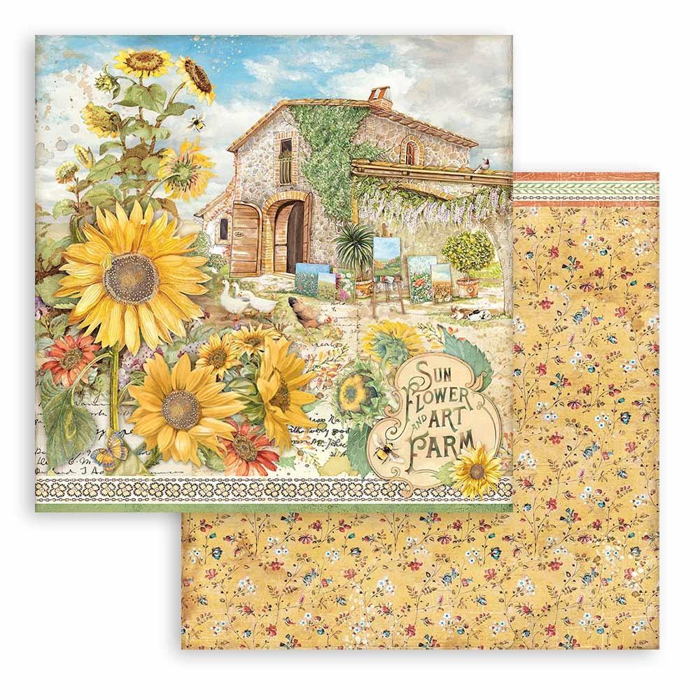 Stamperia  - Sunflower Art  - Paper Pad    8 x 8"