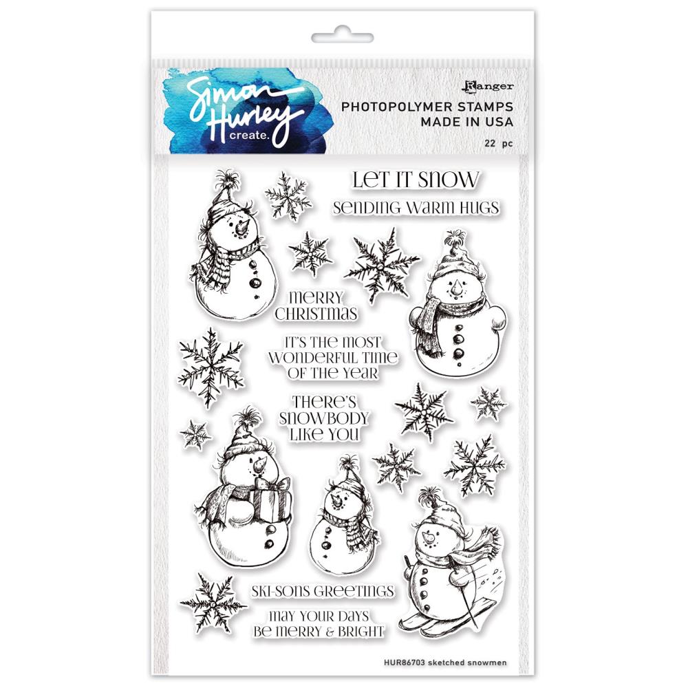 Simon Hurley - Clear Stamps - Sketched Snowman