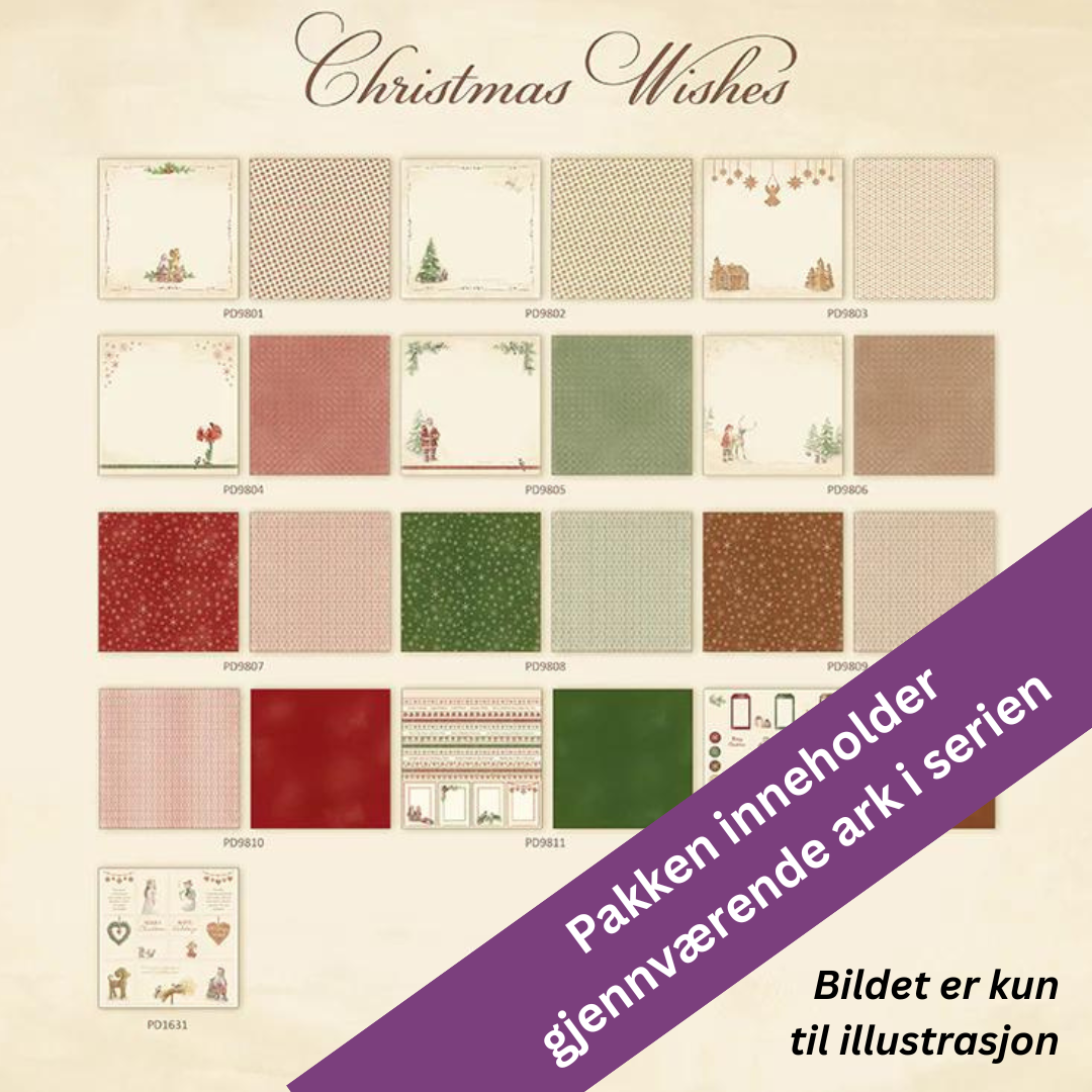 Samlepakke - Pion Design - Christmas Wishes - 9 ark