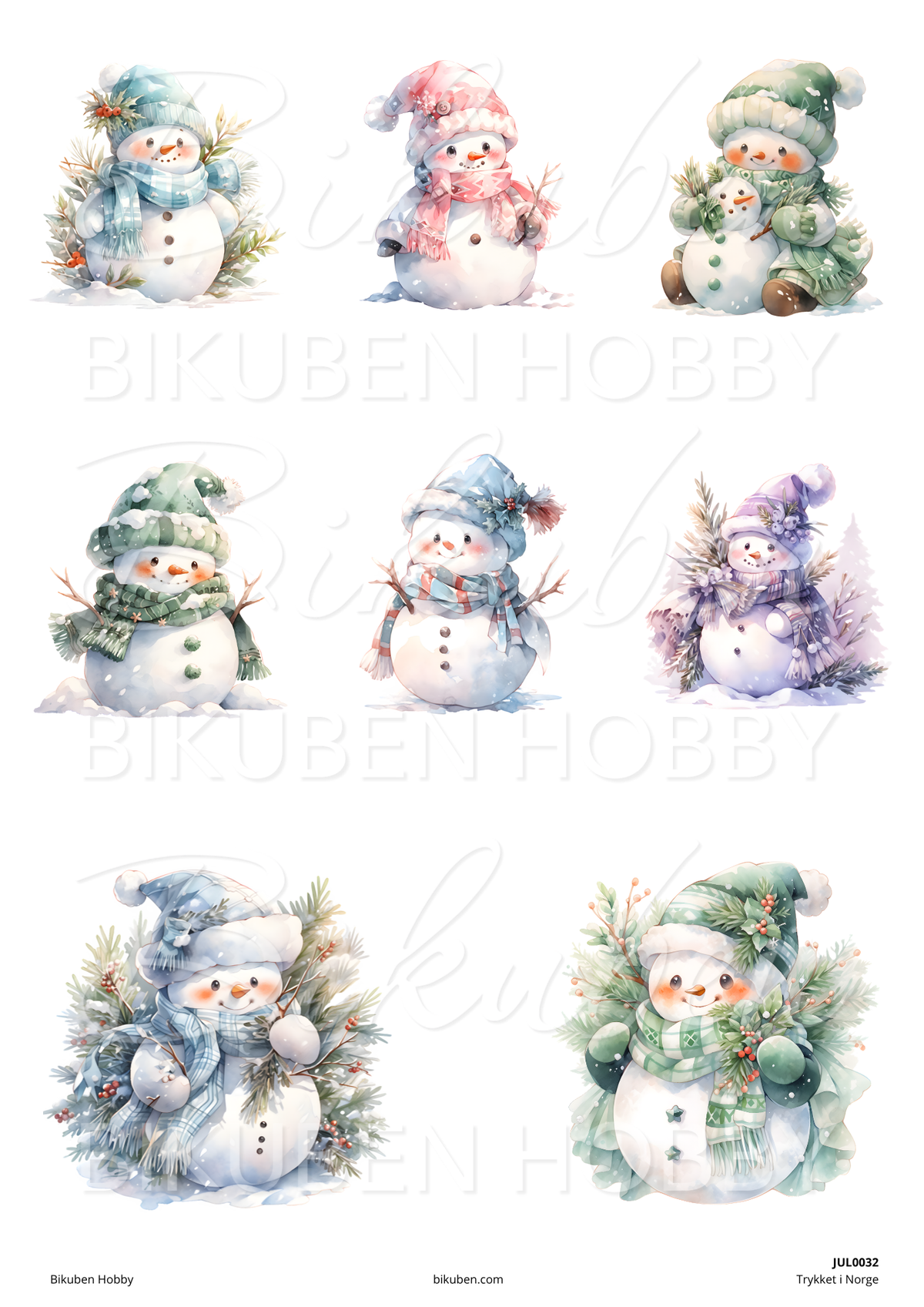 Bikuben Hobby  - Klippeark  A4 - Snømenn