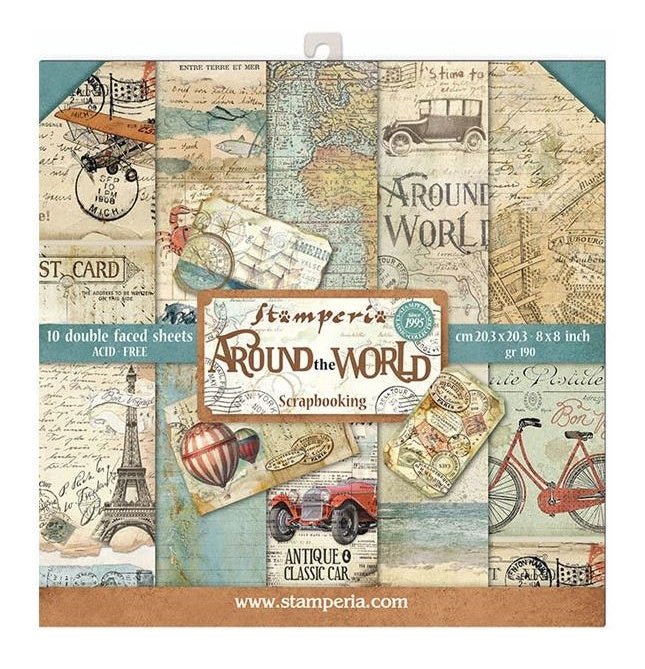 Stamperia - Around the world - Paper Pad - 8 x 8"