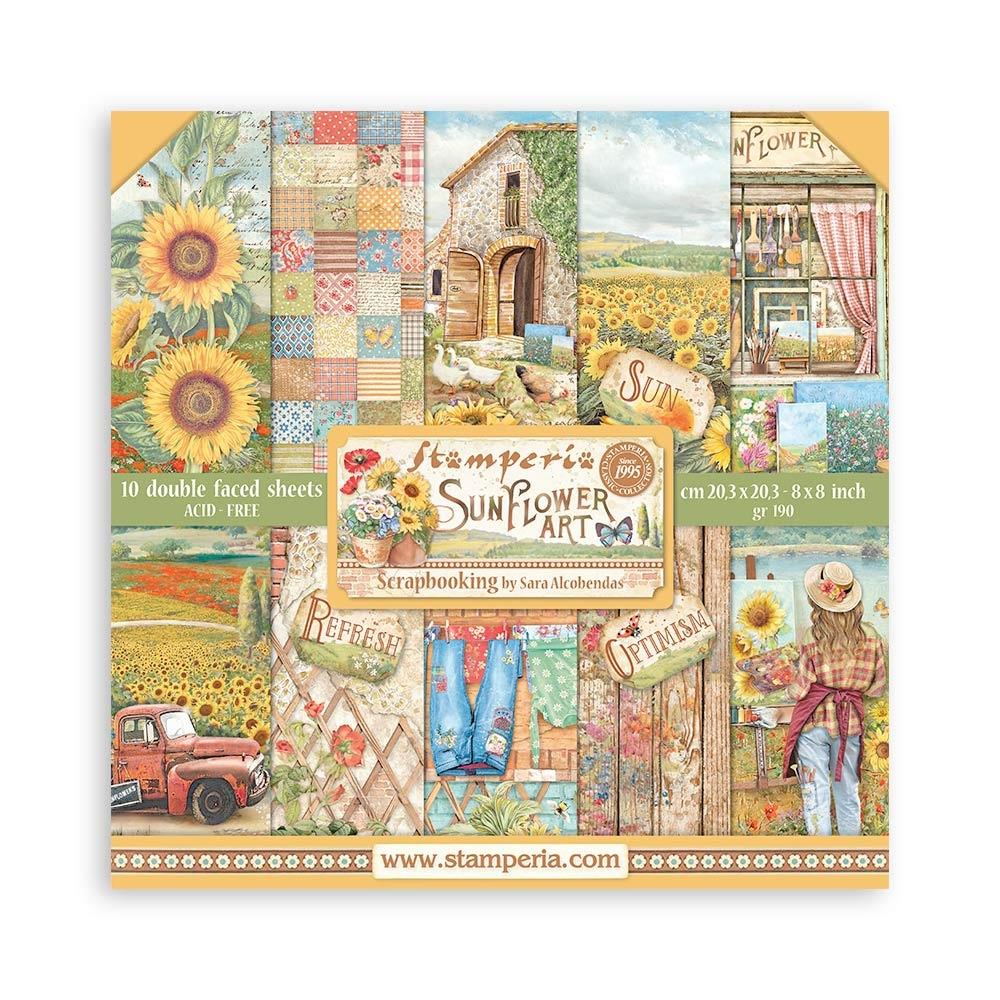 Stamperia  - Sunflower Art  - Paper Pad    8 x 8"