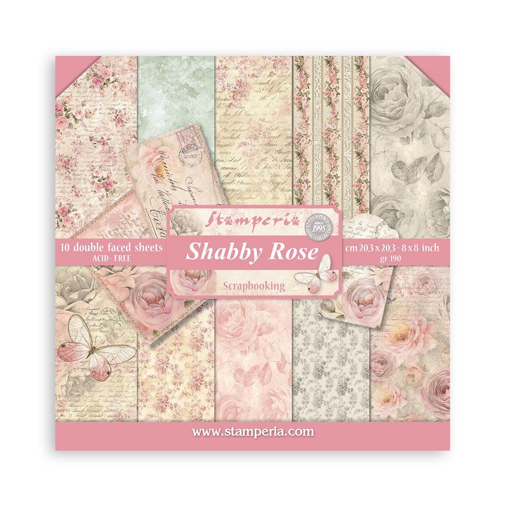 Stamperia - Shabby Rose - Paper Pad - 8 x 8"