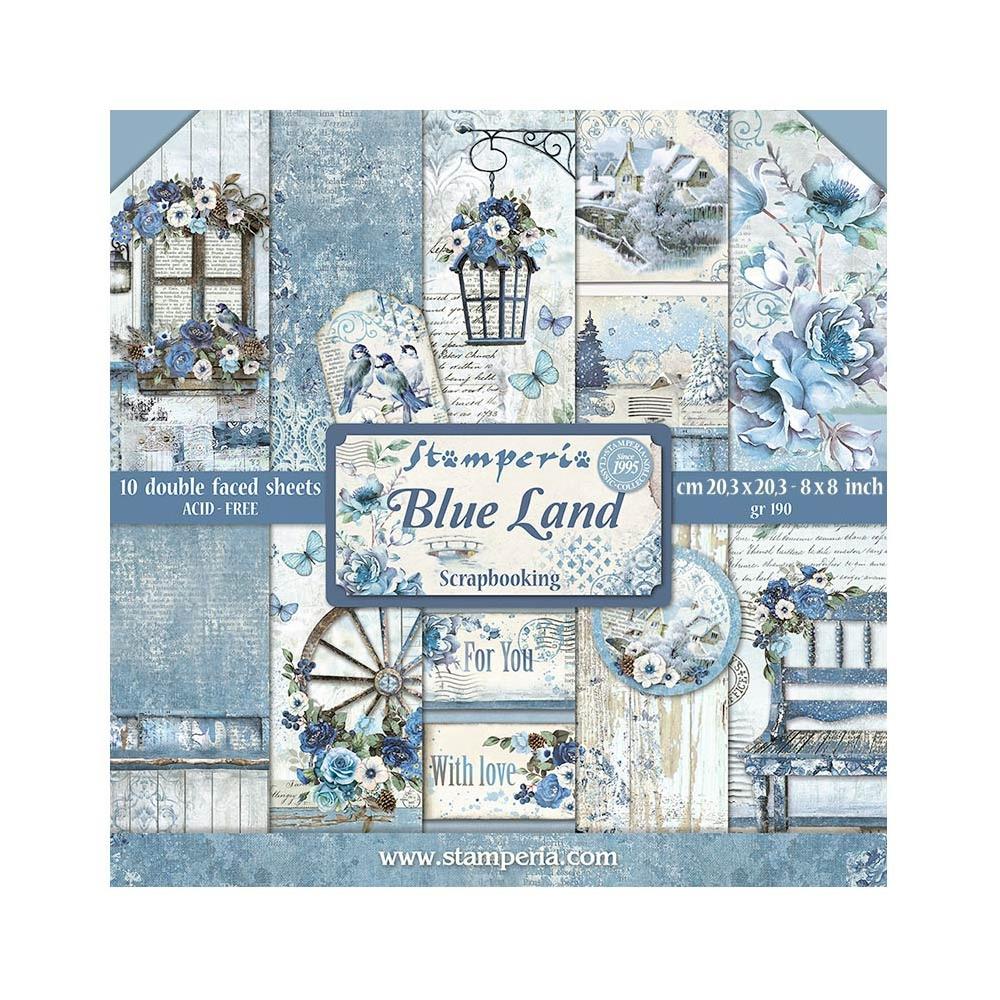 Stamperia  - Blue Land - Paper Pad    8 x 8"