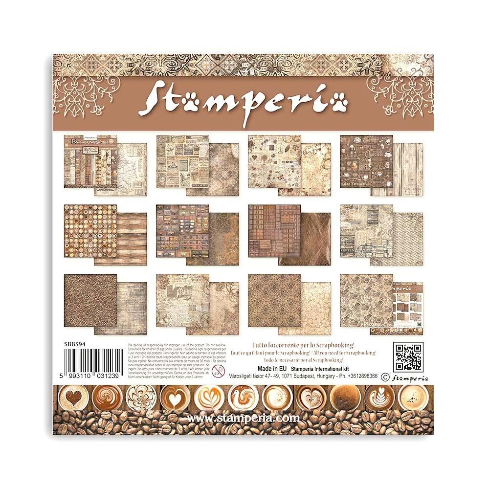 Stamperia - Coffee and chocolate -   Background Selection - Paper Pad - 8 x 8"