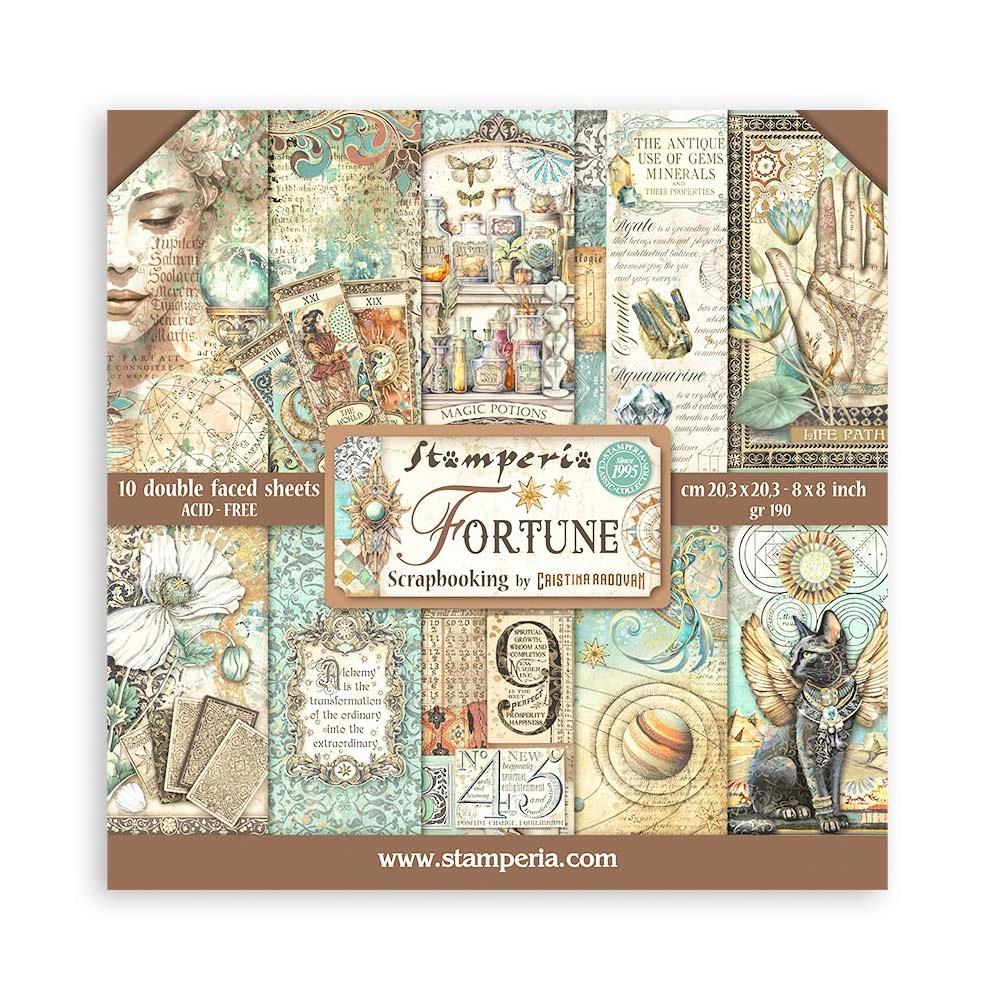 Stamperia - Fortune  - Paper Pad - 8 x 8" (10 sheets)