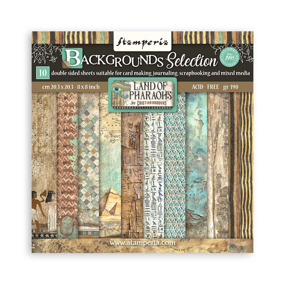 Stamperia - Fortune - Backgrounds - Land of Pharos - Paper Pad - 8 x 8"