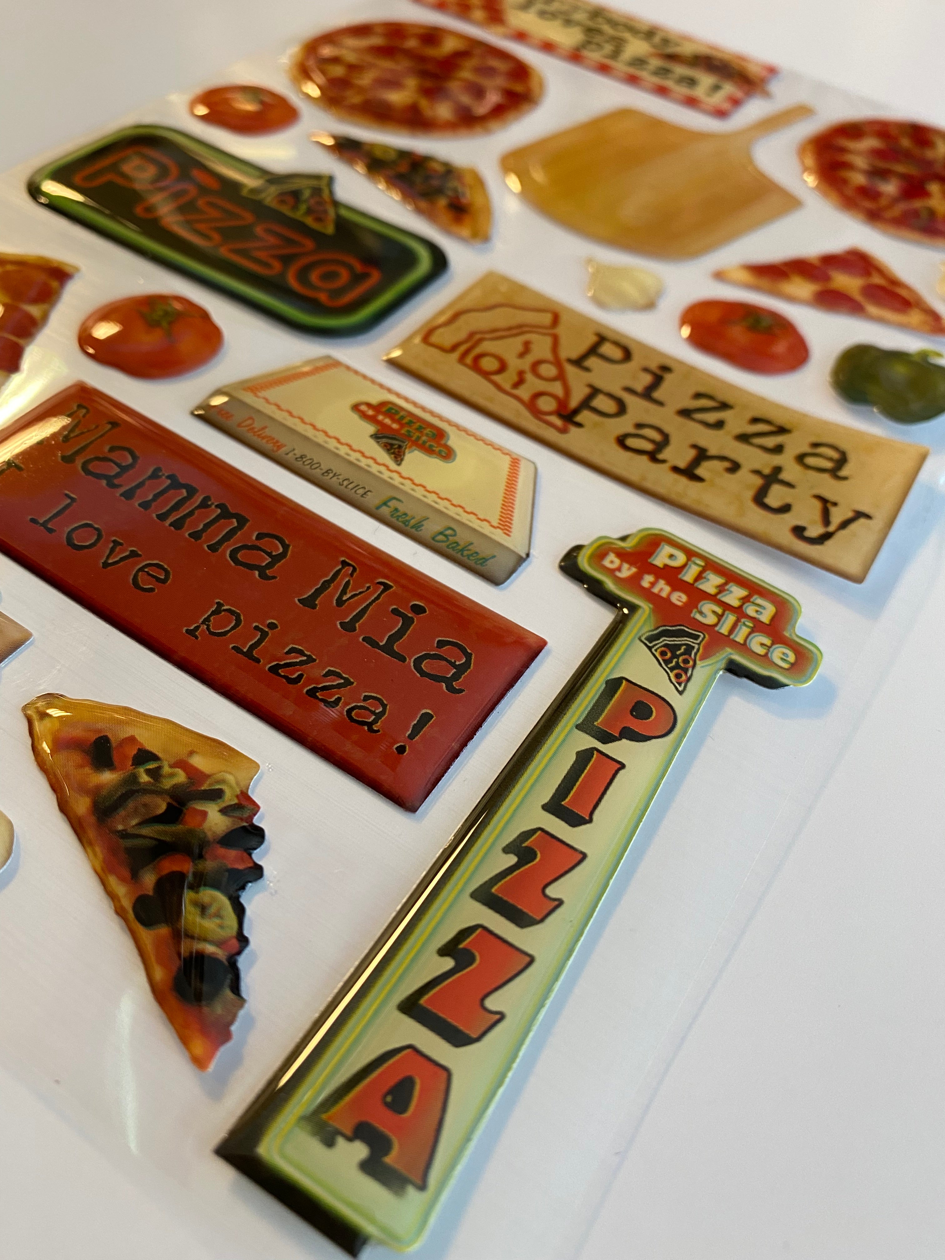 Creative Imaginations -  Pizza -  Epoxy Stickers