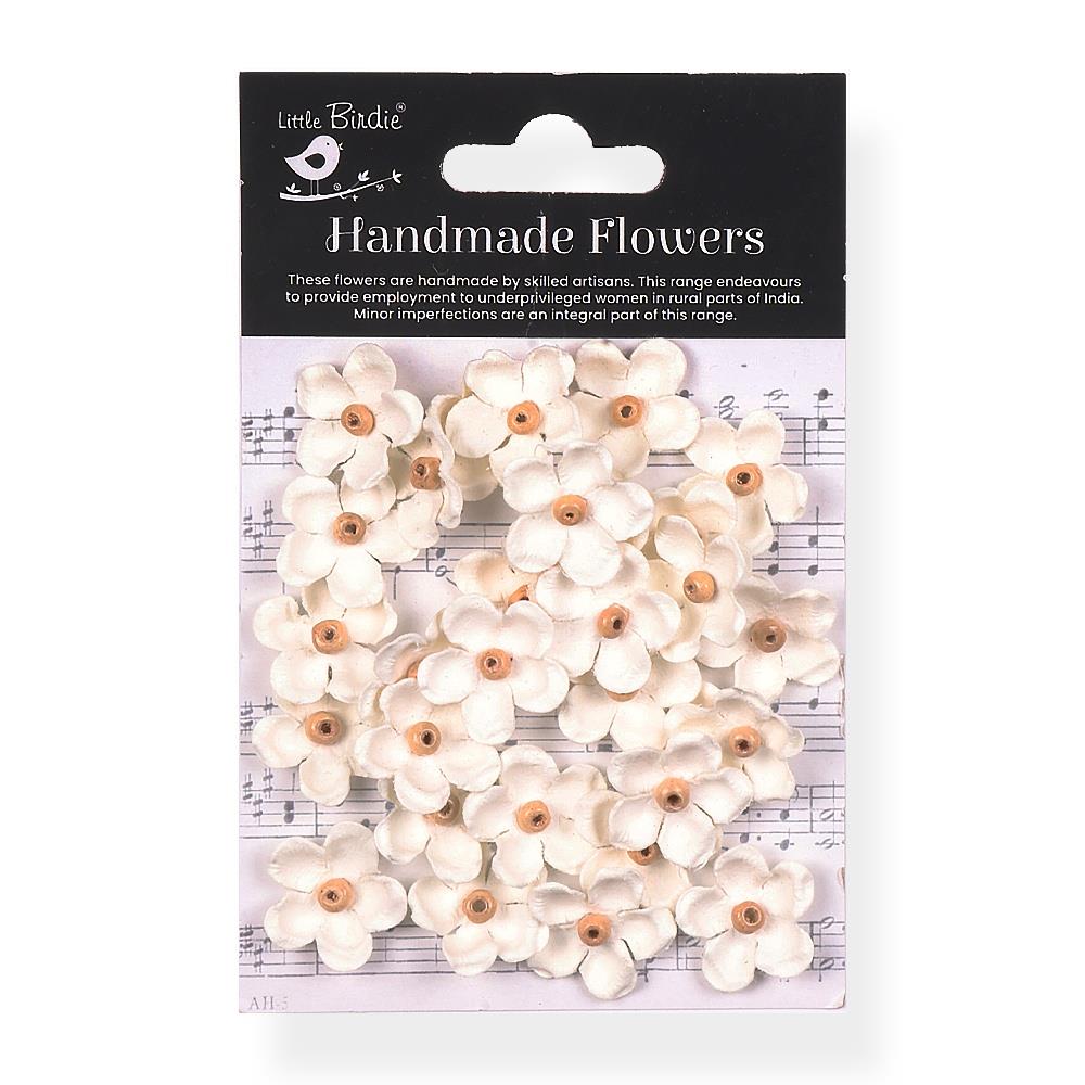 Little Birdie - Beaded Blooms - paper flowers  - Ivory Pearl
