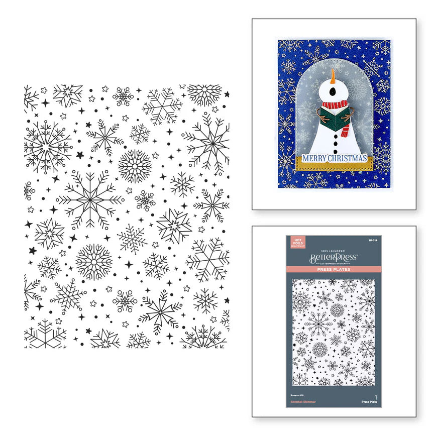 Spelbinders - BetterPress plate - Snowfall Shimmer