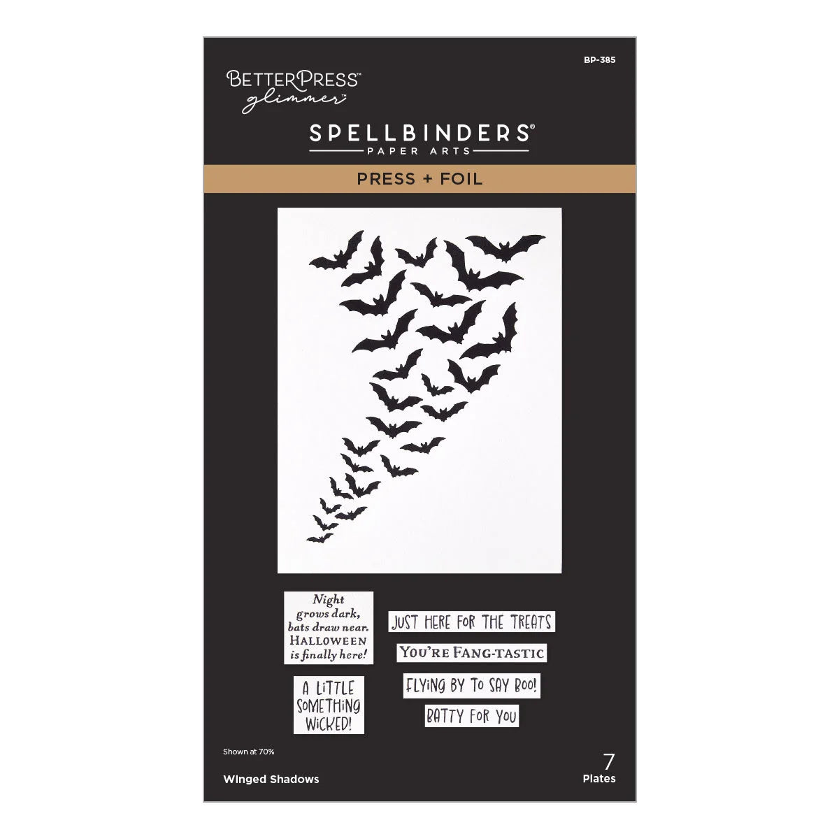 Spelbinders - BetterPress plate - Winged Shadows Press & Foil Plates