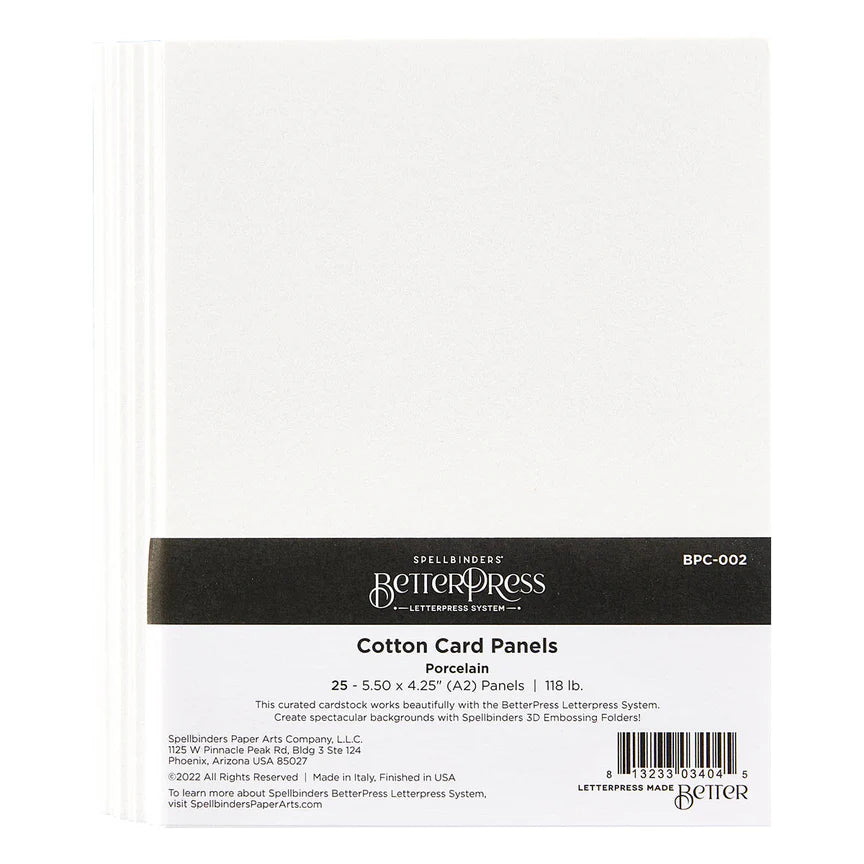 Spellbinders Betterpress - Cotton Card Panels - Porcelain - liten