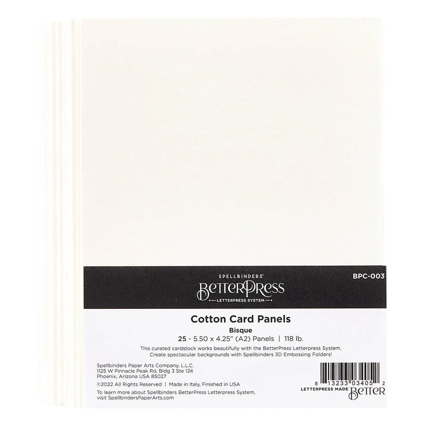 Spellbinders Betterpress - Cotton Card Panels - Bisque - liten