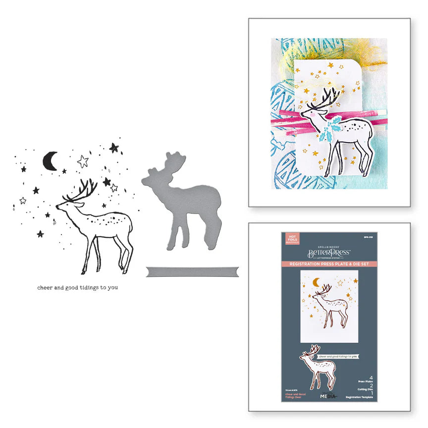 Spellbinders - BetterPress plate & dies set  - Cheer and Good Tidings Deer