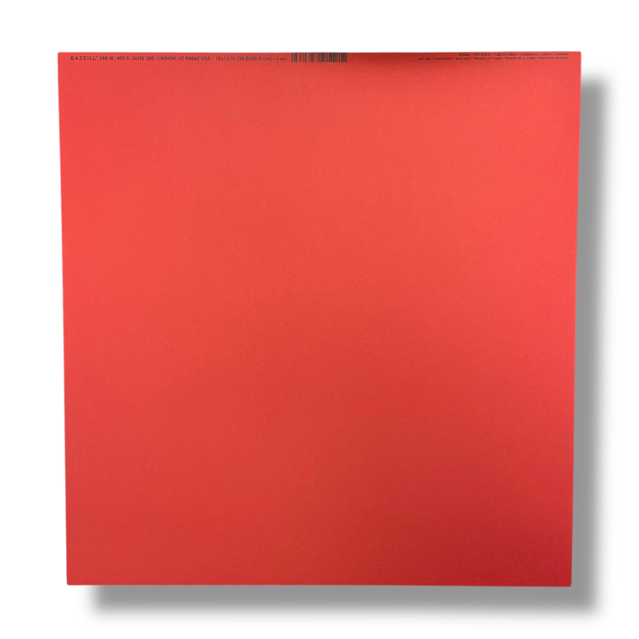 Bazzill - Smooth - Ruby Red 2 - 12x12"