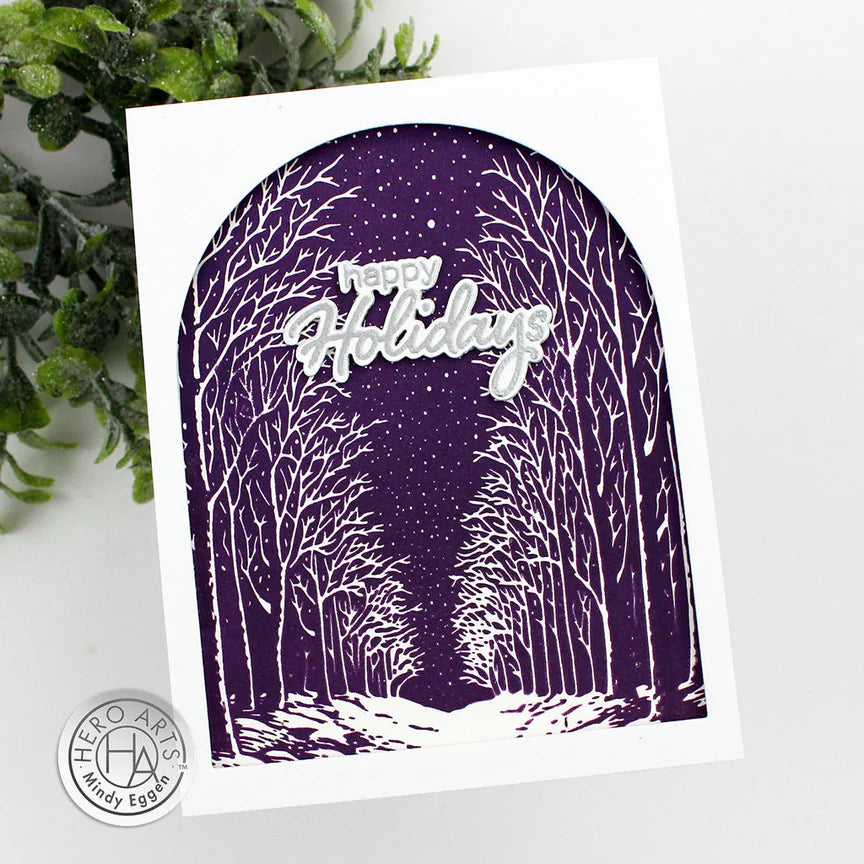 Hero Arts - Letterpress & Glimmer Hot Foil Plate -  Snowy Night