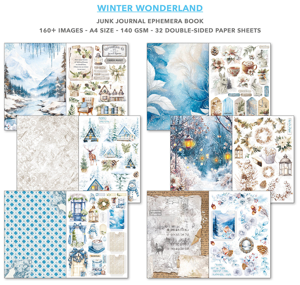 Ciao Bella - Junk Journal & Ephemera Book - Winter Wonderland