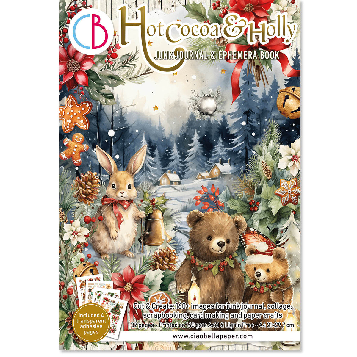 Ciao Bella - Junk Journal & Ephemera Book - Hot Cocoa & Holly