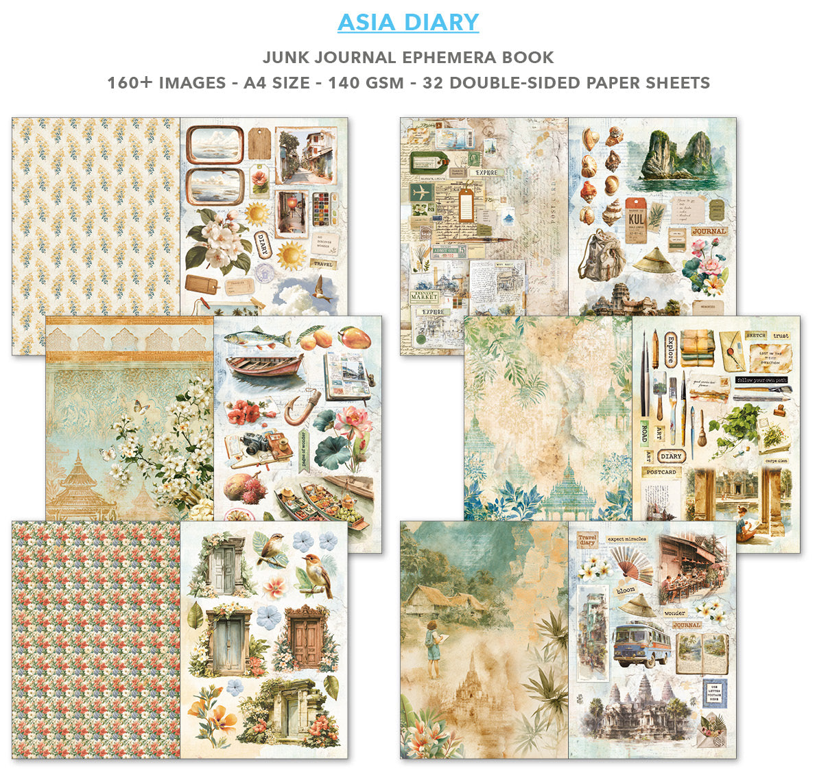Ciao Bella - Junk Journal & Ephemera Book - Asia Diary