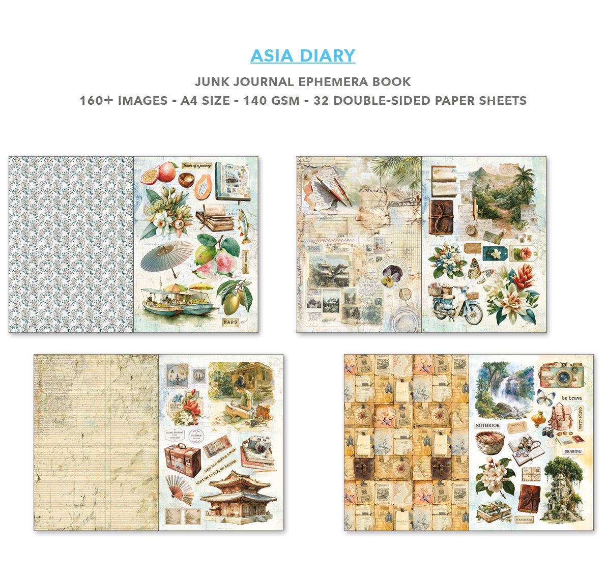 Ciao Bella - Junk Journal & Ephemera Book - Asia Diary