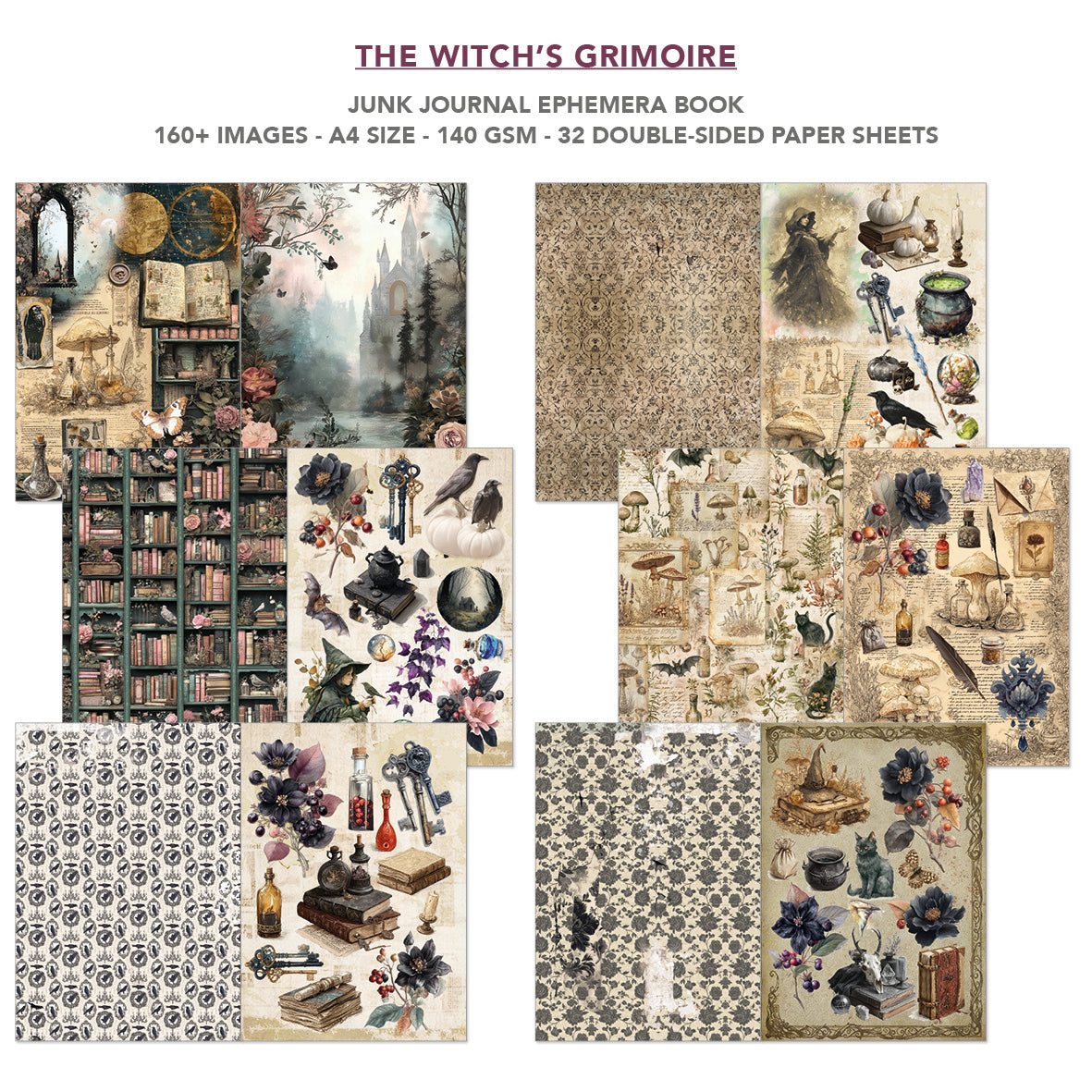 Ciao Bella - Junk Journal & Ephemera Book -The Witch's Grimoire