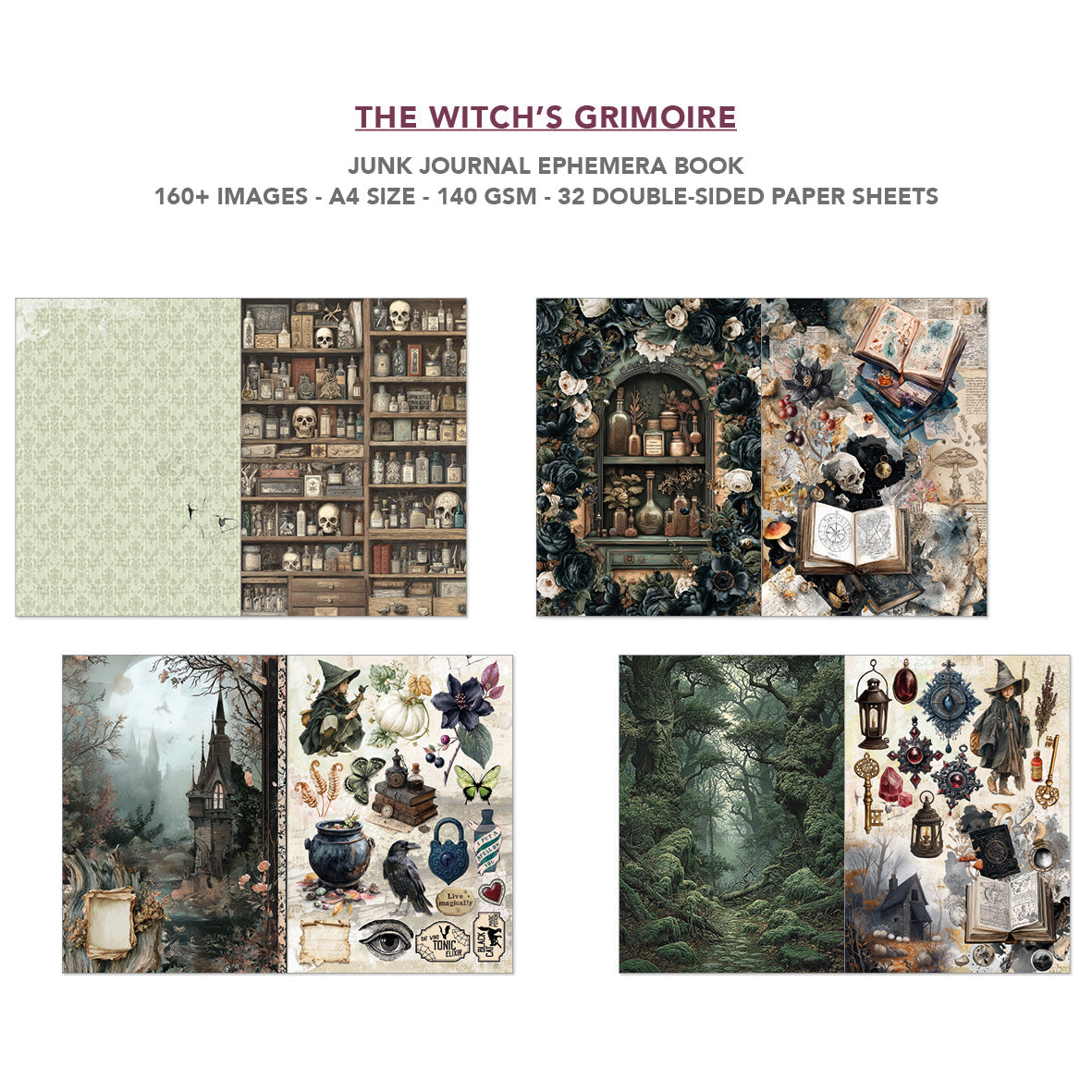 Ciao Bella - Junk Journal & Ephemera Book -The Witch's Grimoire