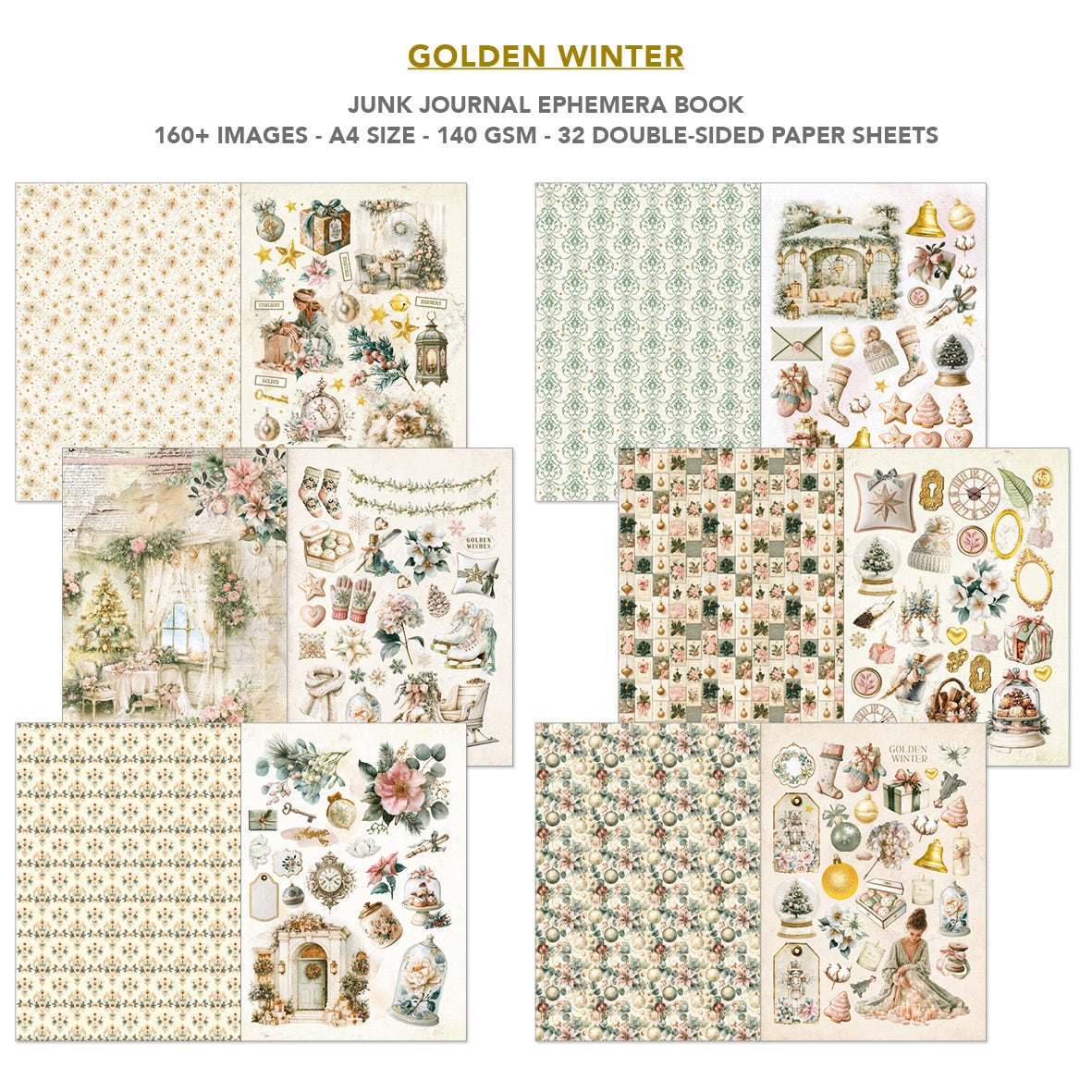 Ciao Bella - Junk Journal & Ephemera Book - Golden Winter