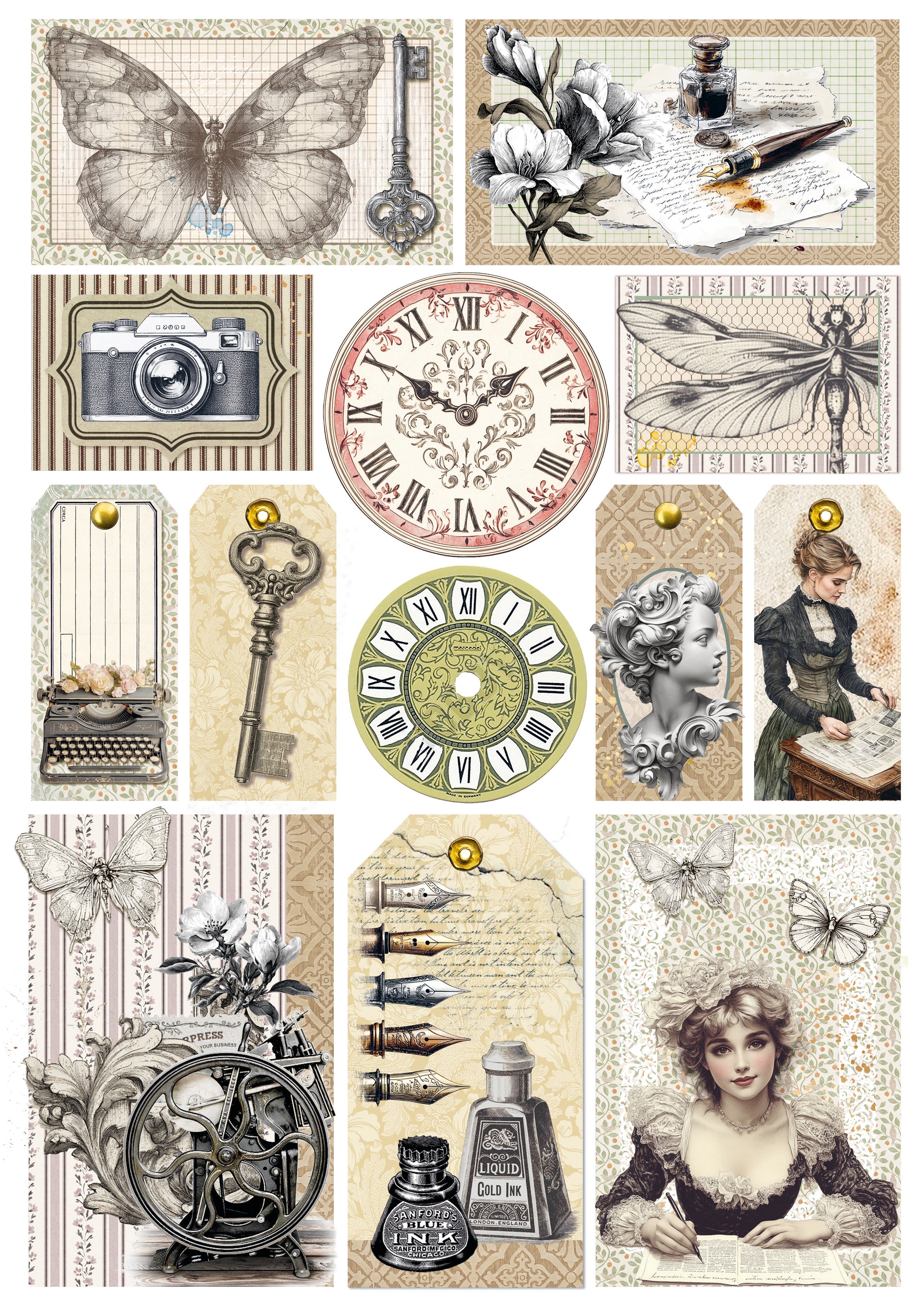 Ciao Bella - Typographic - Paper Pack   (9 ark) A4
