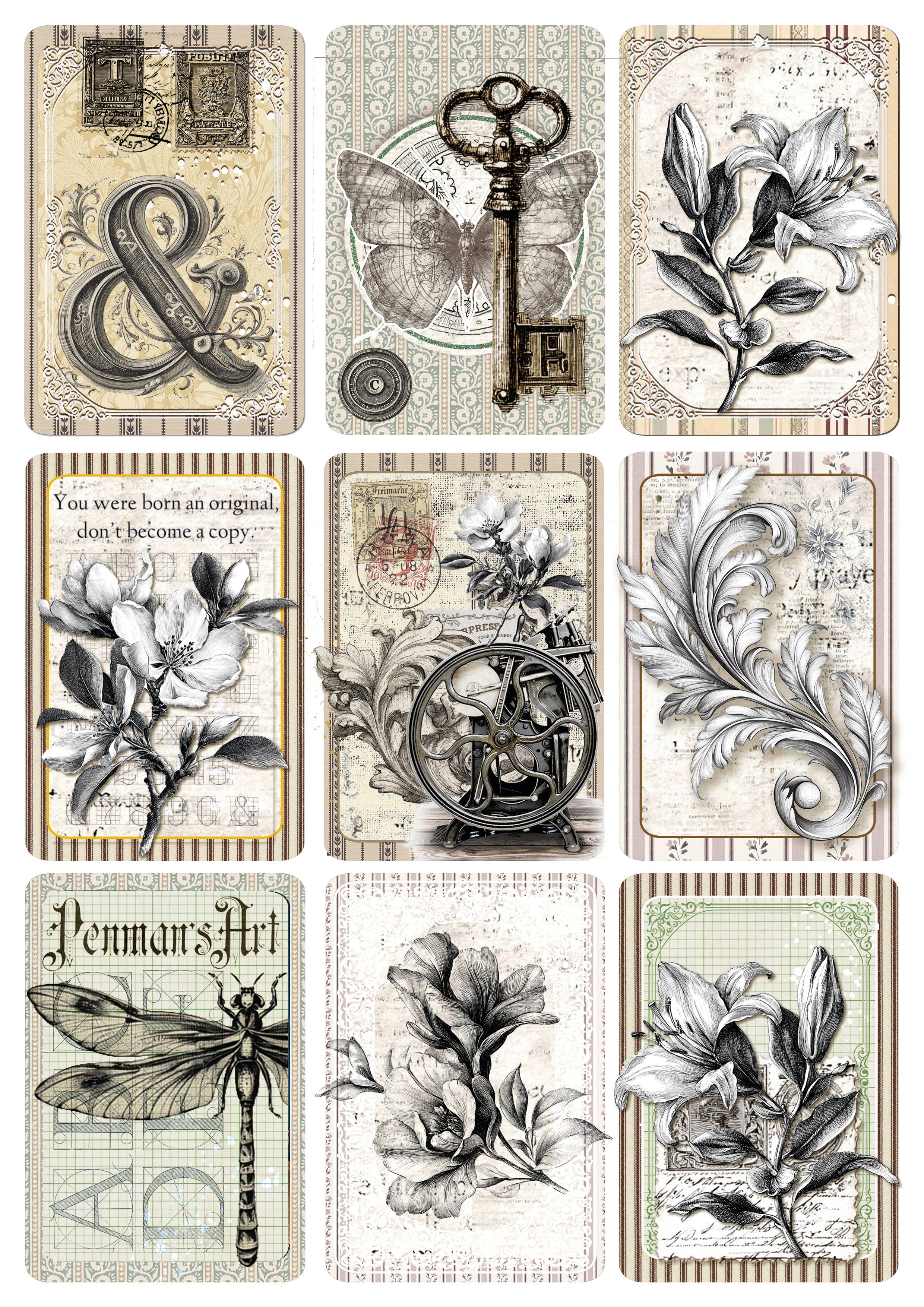 Ciao Bella - Typographic - Paper Pack   (9 ark) A4